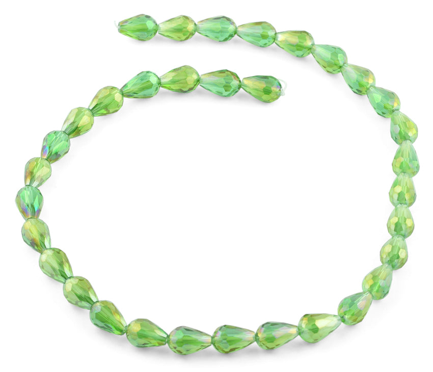 8x12mm Green Drop Faceted Crystal Beads for Jewelry Making - DIY Necklace, Bracelet, Earrings & Craft Projects - High Quality Glass Beads for Beading, Scrapbooking & Home Decor