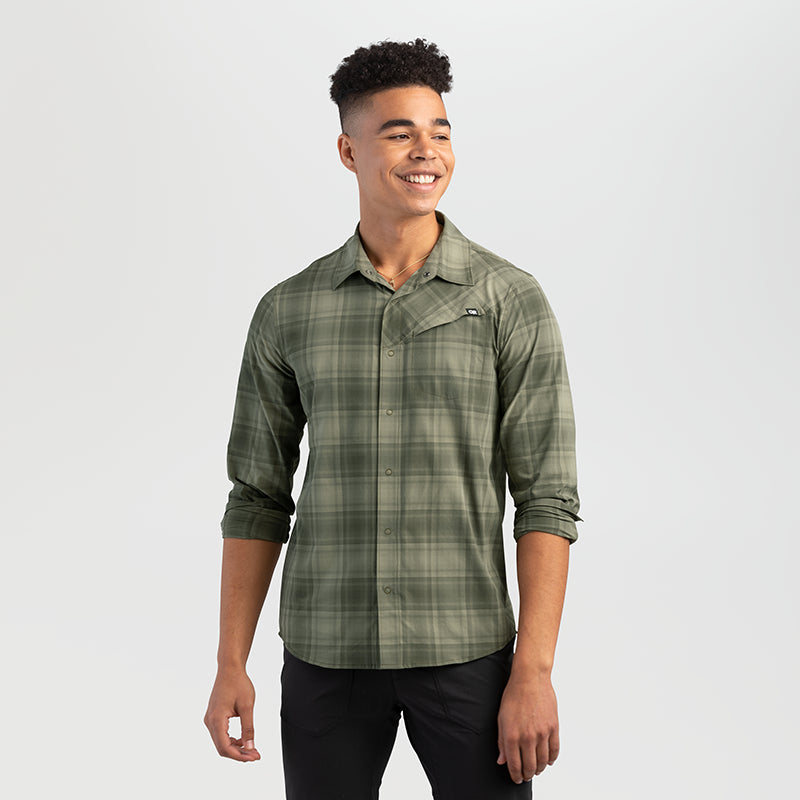 Astroman Men's Long Sleeve Sun Protection Shirt - UPF 50+ UV Blocking Fishing Hiking Outdoor Shirt for Summer Activities