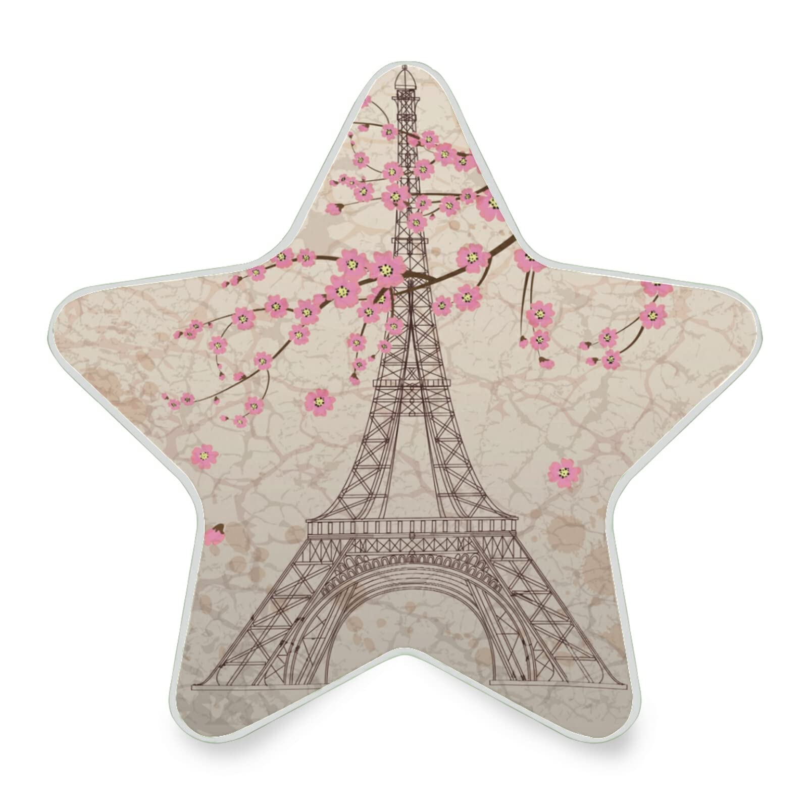 JHKKU Eiffel Tower Paris Plug-in LED Night Light with Dusk to Dawn Sensor - Star Shaped Decor for Hallway, Kitchen, Bathroom & Bedroom - Romantic Home Lighting for Nursery, Staircase & Living Room