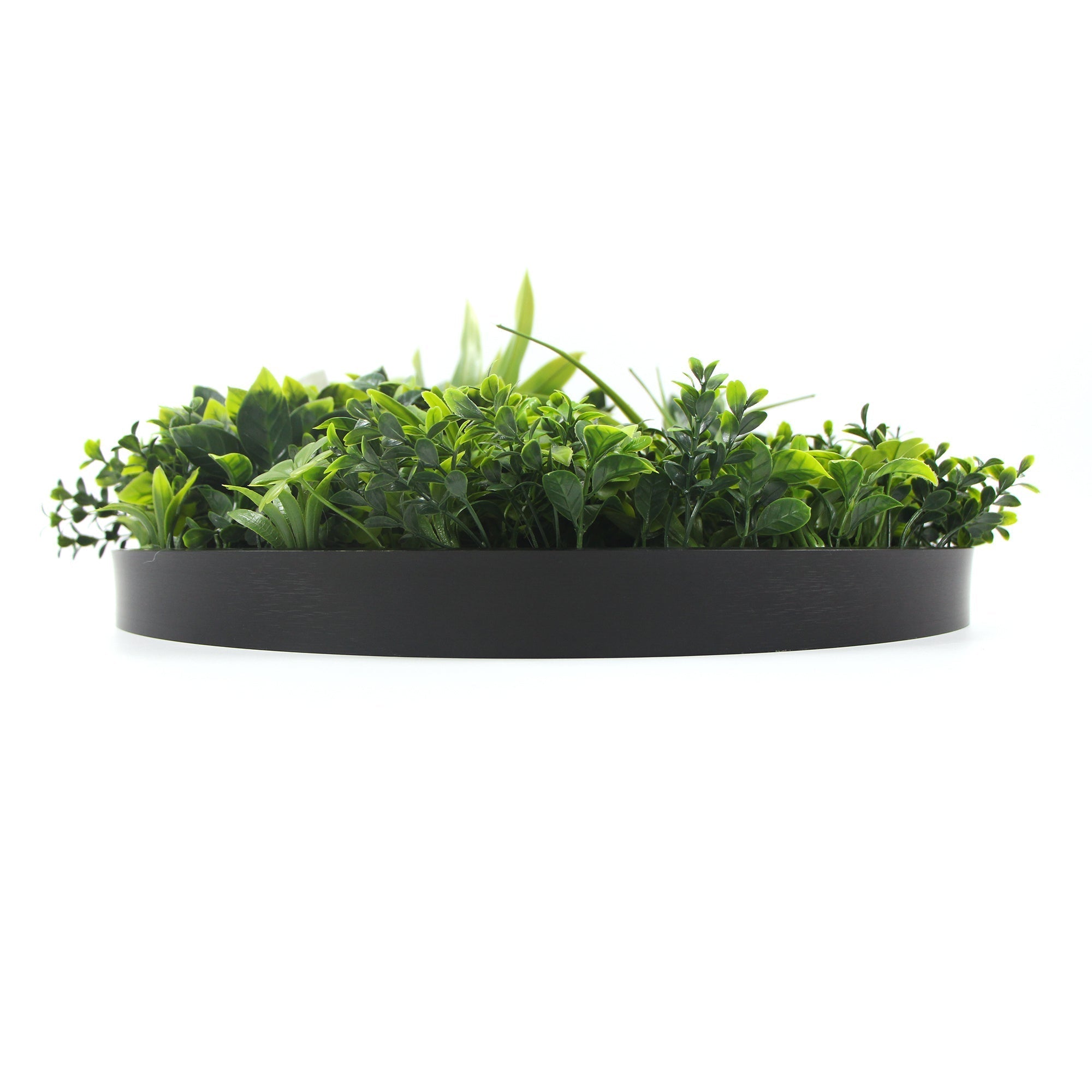 Modern White Artificial Green Wall Panel with UV Protection - 75cm Flowering Plant Decor (Black Frame) - Perfect for Home, Office, and Outdoor Spaces