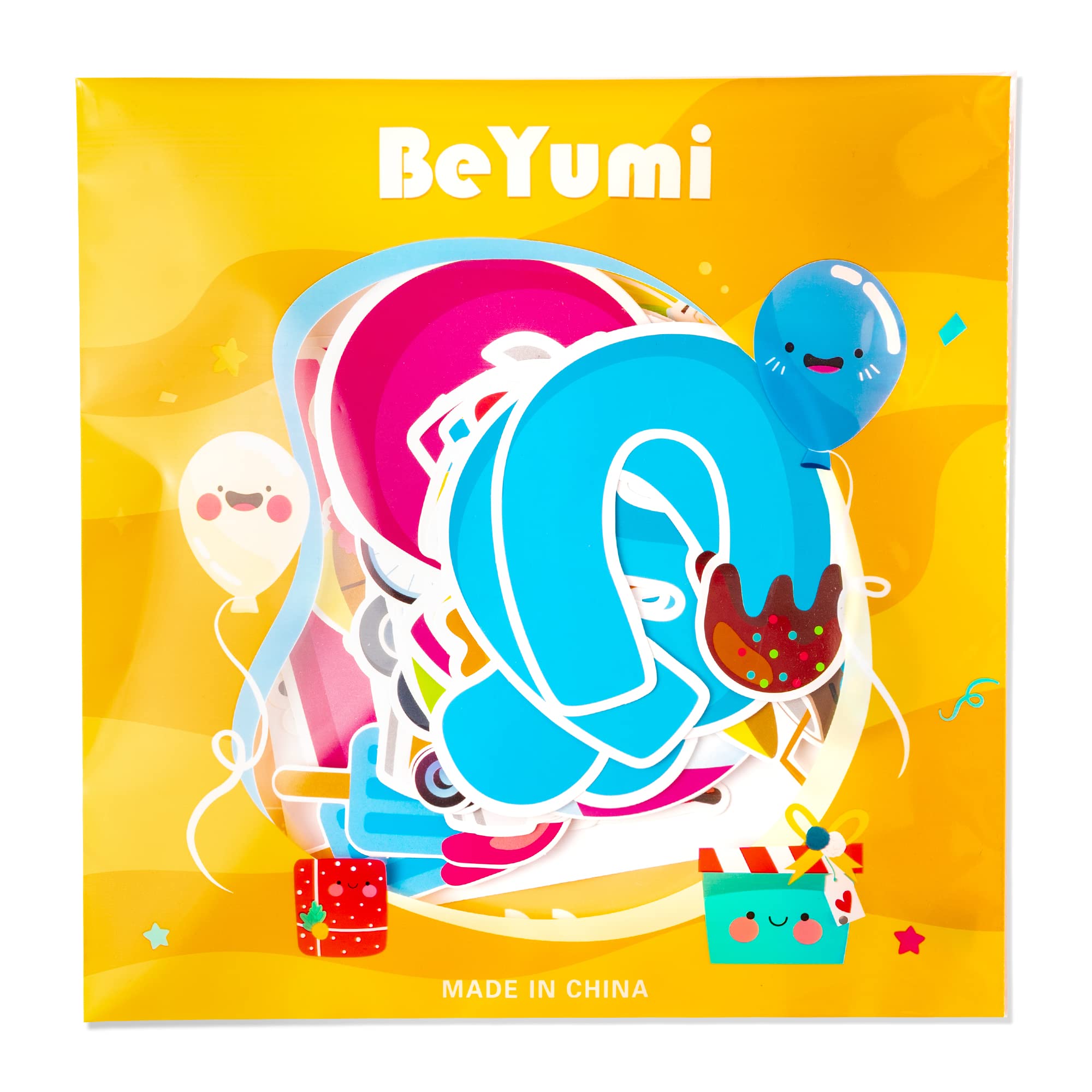 BeYumi 68Pcs Summer Bulletin Board Decorations Set - Tropical Beach Theme with Hawaiian, Ice Cream & Watermelon Cutouts - DIY Cardstock Paper Cutouts for Classroom, School & Kindergarten - Perfect for Summer Parties, Back to School Decor & Seasonal Bulletin Boards