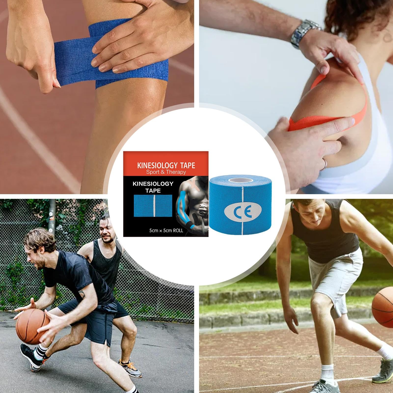 **Elastic Cotton Athletic Tape - Breathable & Flexible Sports Tape for Wrist, Ankle & Knee Support | Precut Strips for Easy Application | Ideal for Running, Gym Workouts & Injury Recovery**
