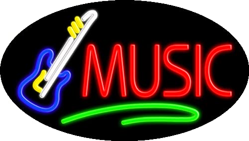 Custom Music Neon Sign - Handcrafted Glass Artwork for Home & Bar Decor | Made in USA | Perfect for Music Studios, Themed Parties & Gift Giving