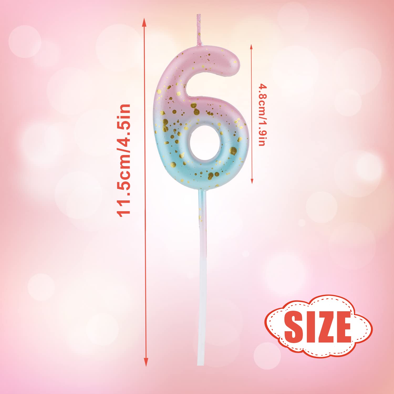 Pink Blue Gradient Birthday Number & Letter Candles for Cakes - Decorative Cake Toppers for Birthday Parties, Anniversaries & Celebrations