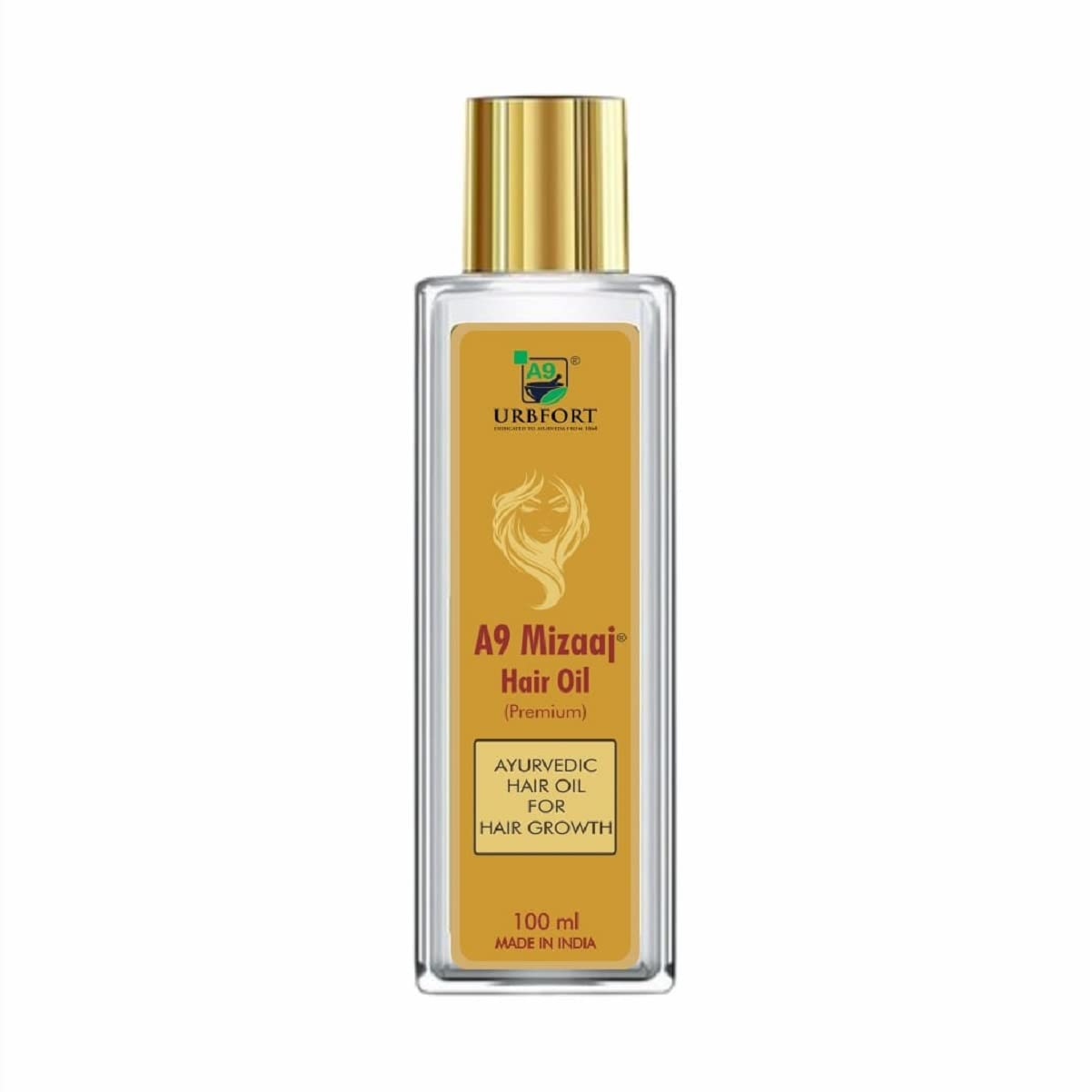 URBFORT Mizaaj Ayurvedic Hair Oil for Hair Growth & Hair Fall Control - Natural Ayurvedic Treatment for Lice & Dandruff - Contains Jata Masi Oil Extract - Promotes Healthy Scalp & Stronger Hair (100ml) - Perfect for Daily Hair Care & Scalp Massage