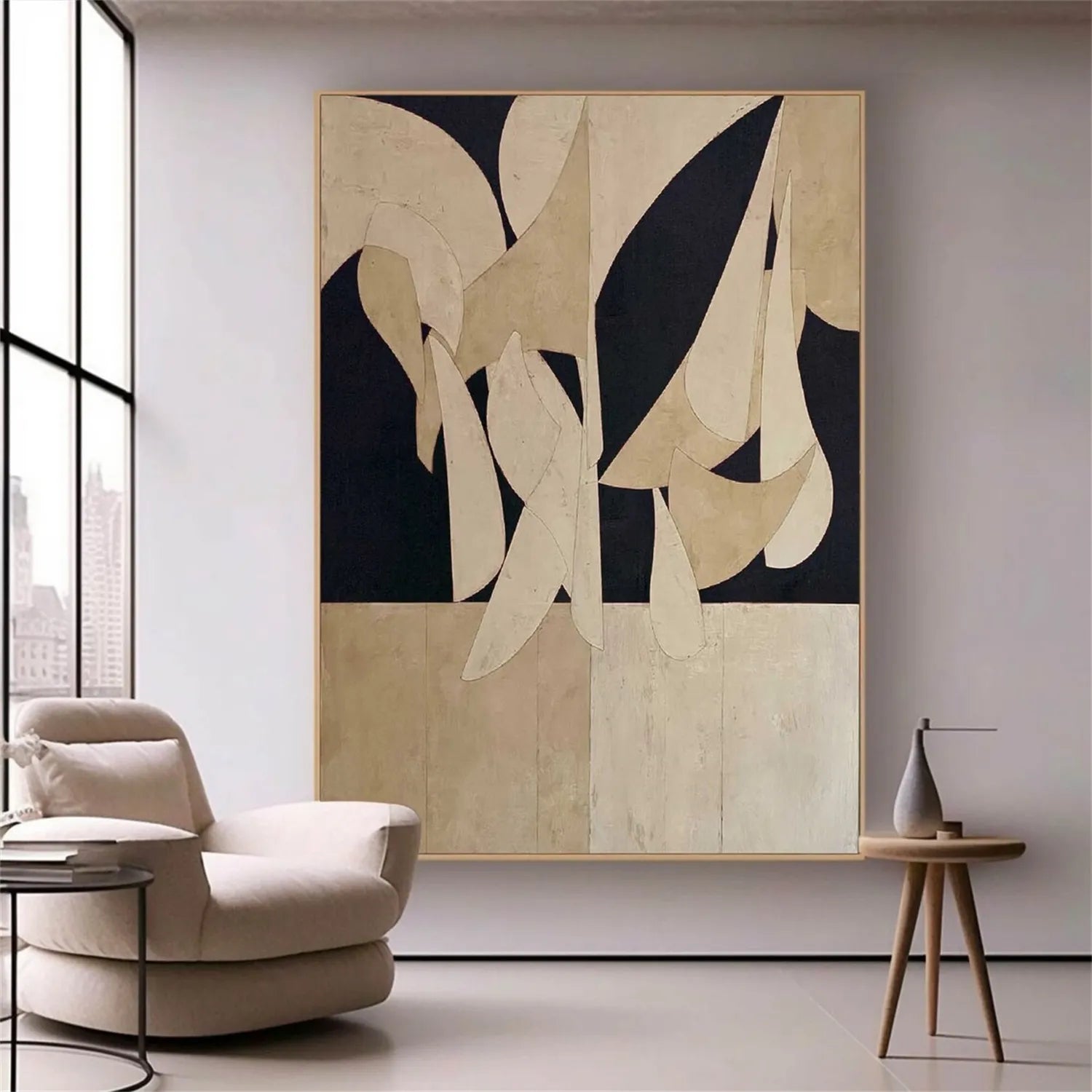 Abstract Tranquility Art Painting #WS158 - Modern Wall Decor for Living Room, Bedroom & Office | Handmade Canvas Artwork