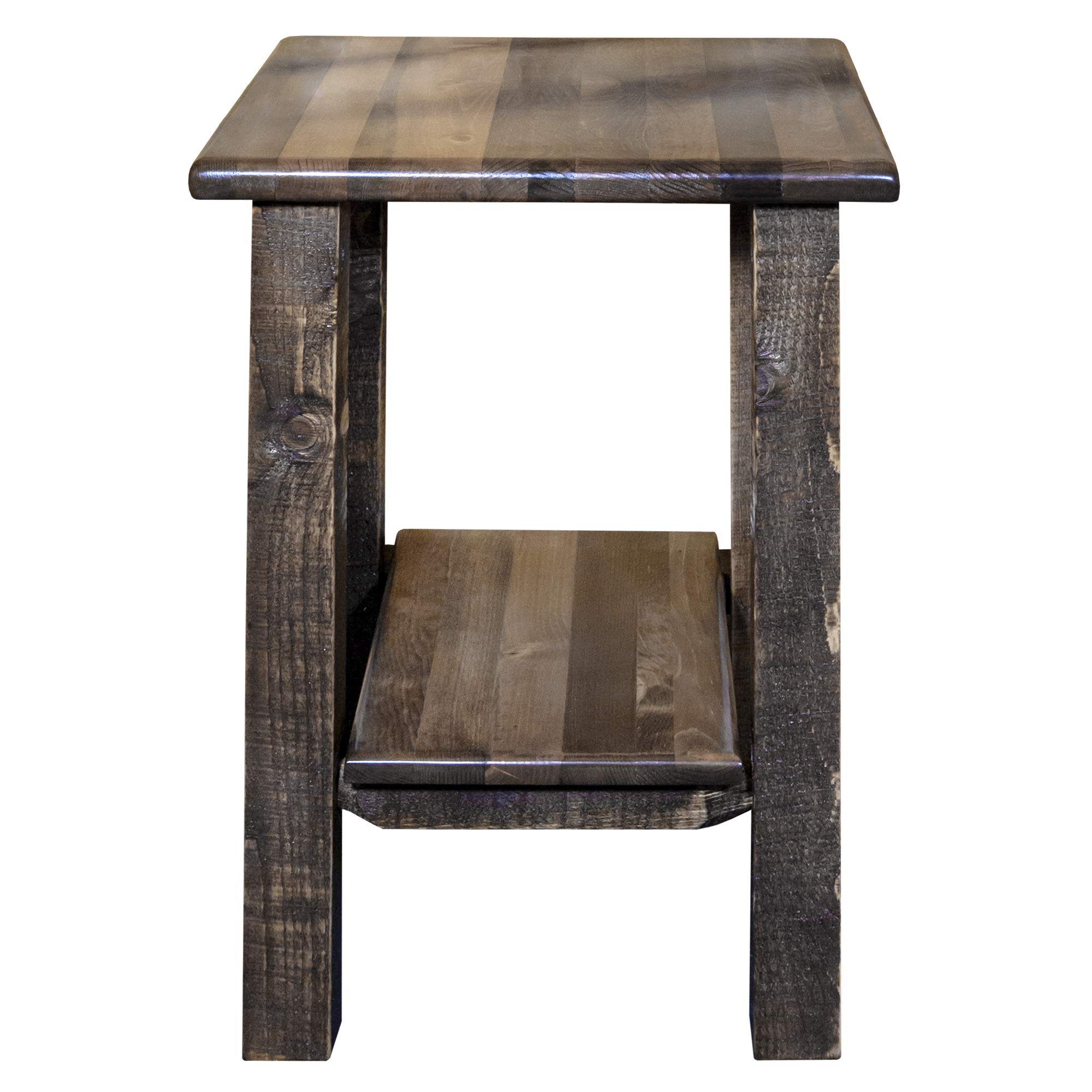 Montana Woodworks Nightstand with Shelf - Solid Wood Bedside Table with Storage for Bedroom, Living Room & Guest Room