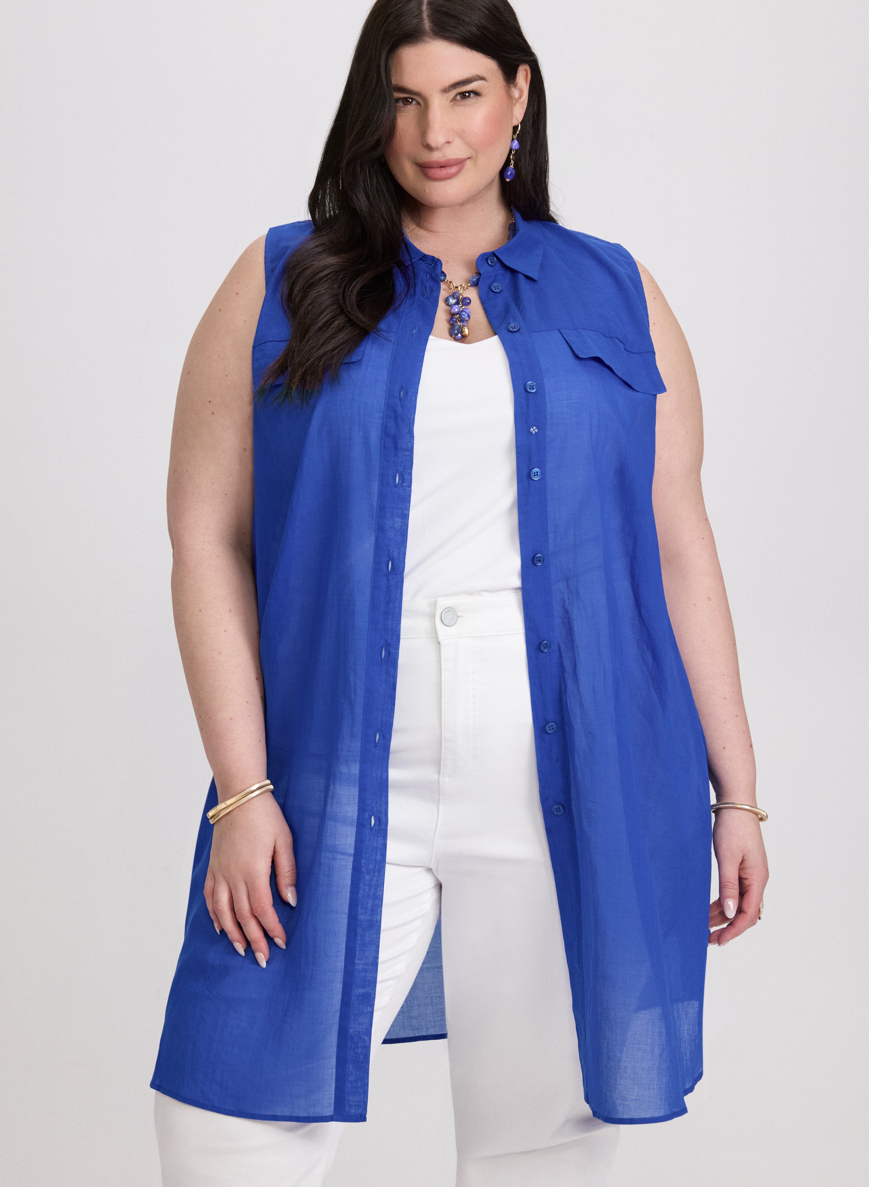 Breathable Cotton Voile Button Down Blouse for Women - Perfect for Office Wear, Casual Outfits & Summer Dressing