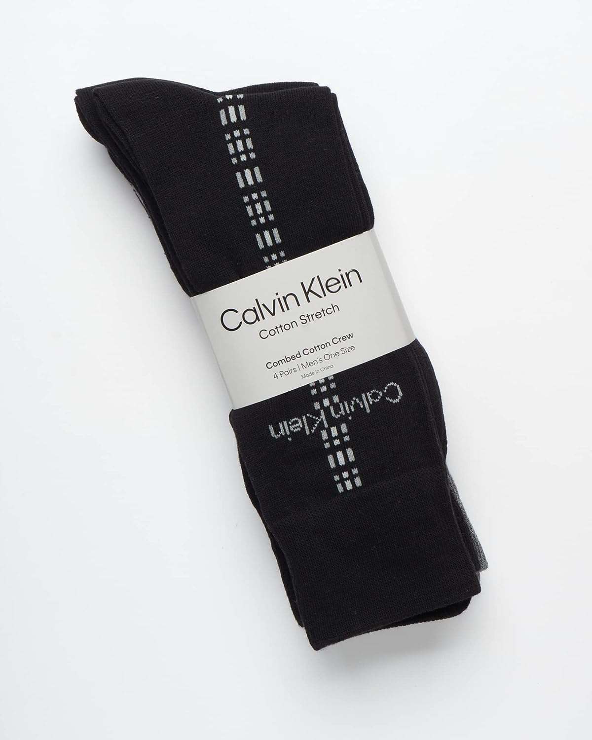 Calvin Klein Men's Dress Socks - Soft Cotton Blend Crew Socks with Stylish Patterns (4-Pack) for Business, Office & Formal Occasions