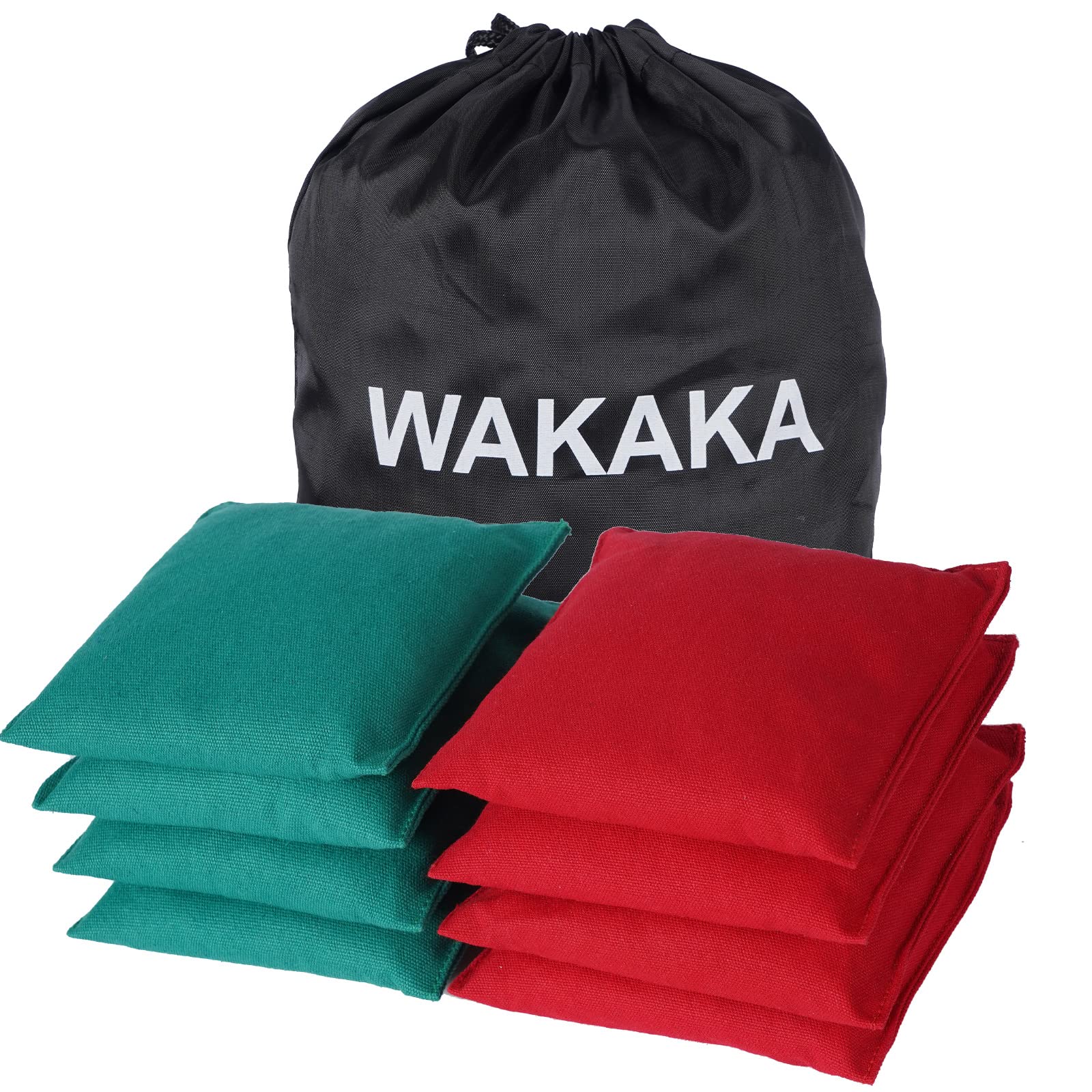 WAKAKA Professional Cornhole Bags Set of 8 - Regulation Size Bean Bags for Cornhole Game, Weather-Resistant & Durable for Outdoor Tossing - Includes Convenient Tote Bag - Perfect for Backyard Parties, Tailgating, and Beach Games