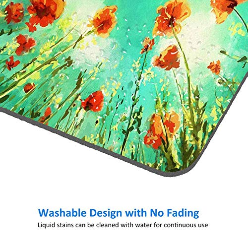 Non-Slip Rubber Mouse Pad for Computer & Laptop - Rectangle Office Desk Accessory with Anti-Skid Base (Deep Sky Blue) - Perfect for Gaming, Work & Home Office Use