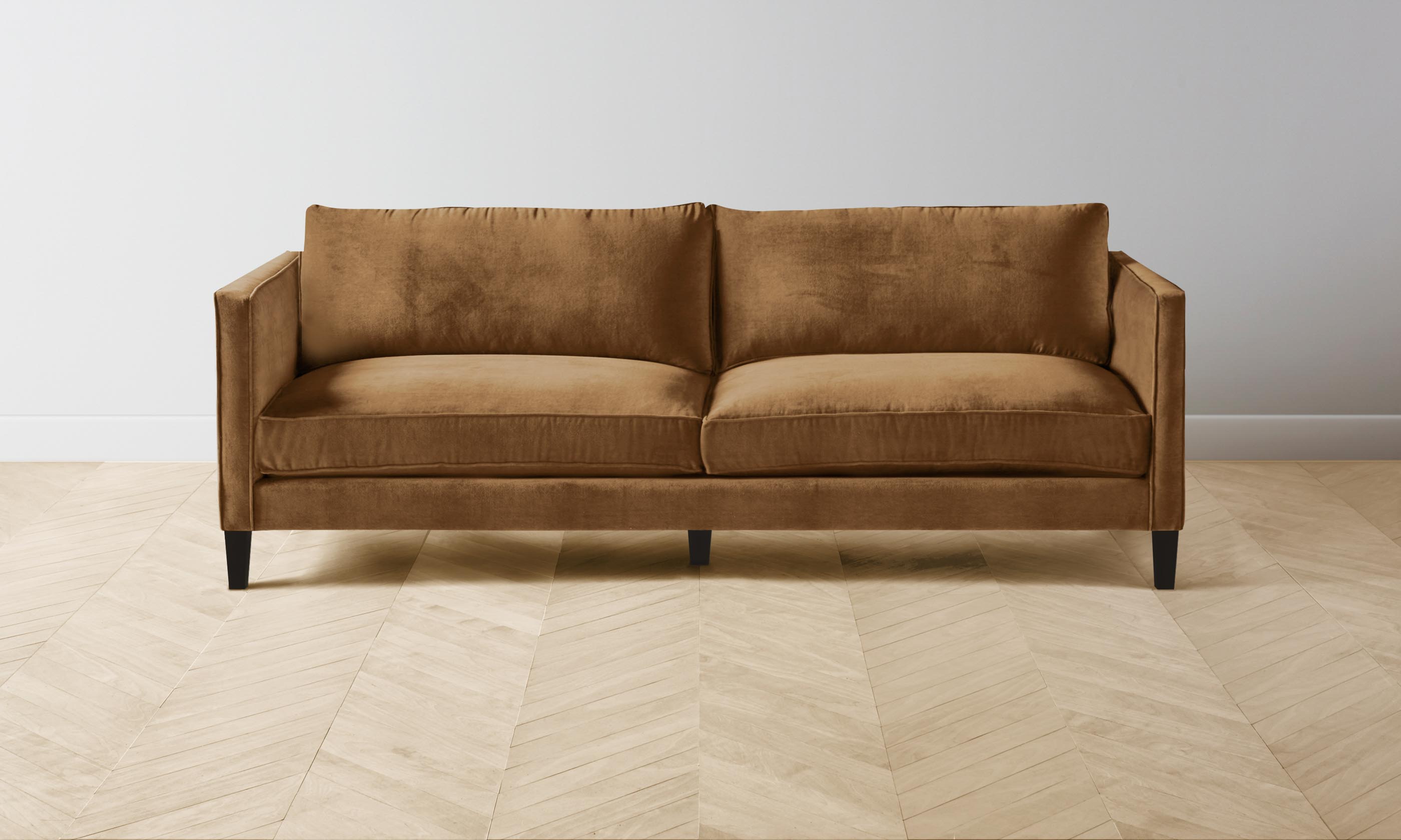 The Crosby Sofa - Premium Performance Velvet Upholstery in Cider Color - Perfect for Living Rooms, Lounges & Cozy Home Decor