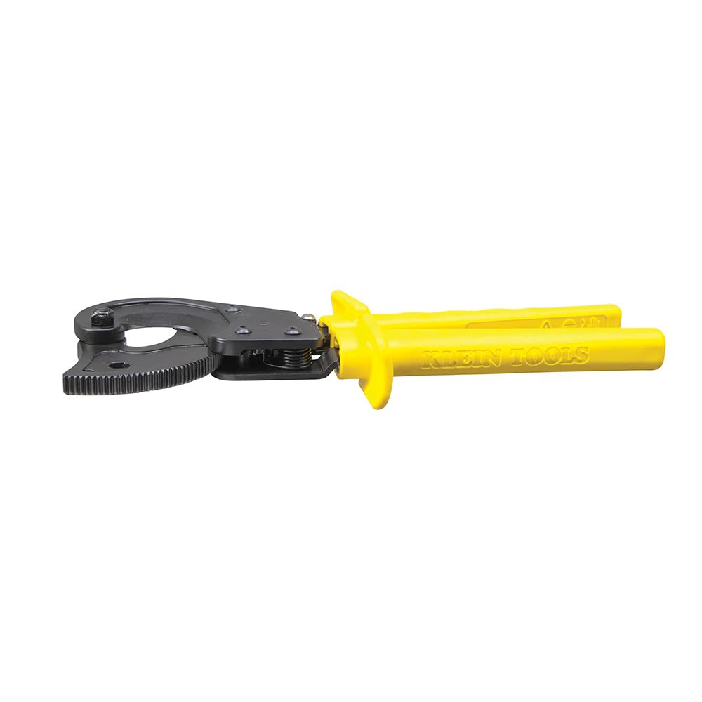 Klein Tools 63607 Ratcheting Cable Cutter - Heavy Duty Wire Cutting Tool for Copper, Aluminum & ACSR Cables | Ideal for Electricians, Contractors & DIY Electrical Projects