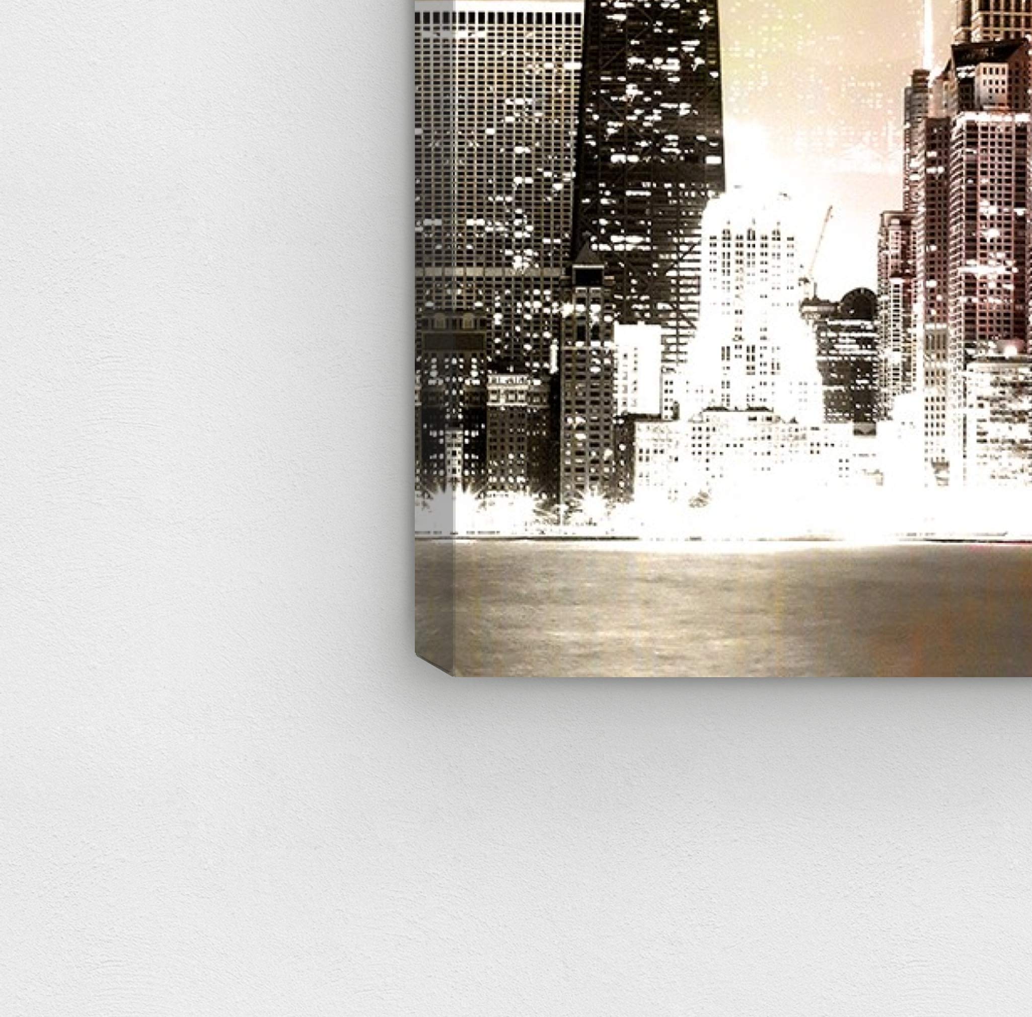Oliver Gal Artist Co. Cities and Skylines Wall Art Canvas Prints - 'Bright Lights' Modern Home Décor for Living Room, Bedroom & Office Decorations