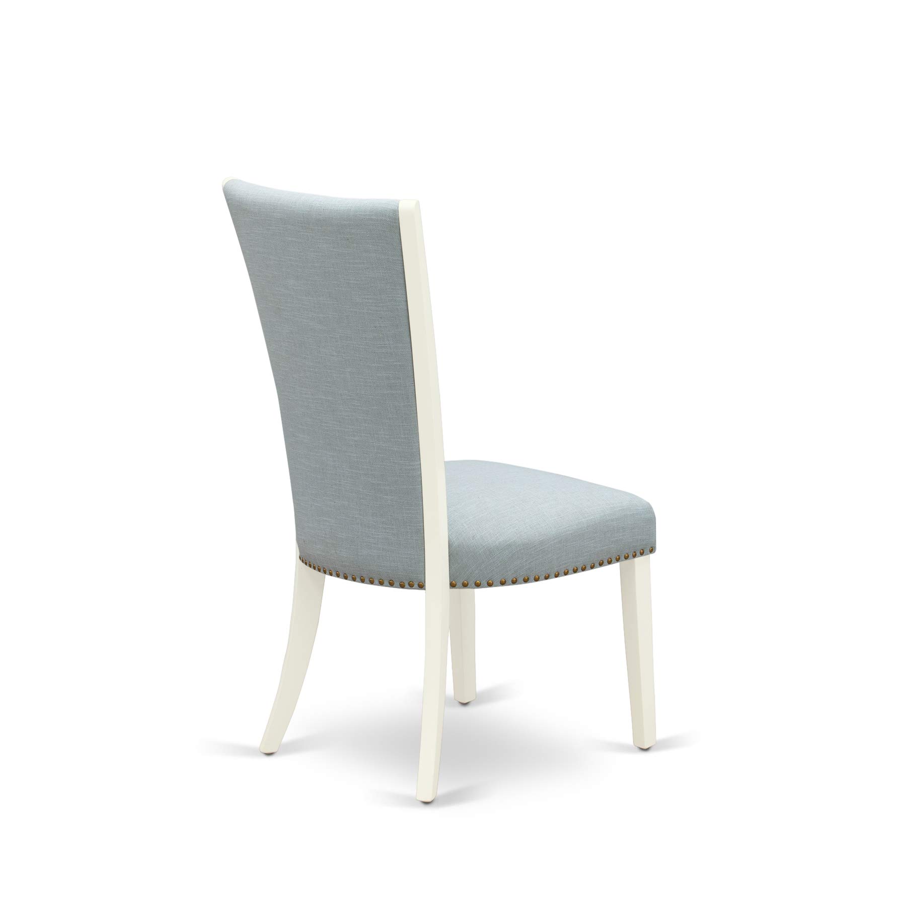 East West Furniture 5-Piece Dining Table Set with Butterfly Leaf & 4 Upholstered Chairs - 42x78 Inch Rectangle Kitchen Table in Linen White & Baby Blue - Perfect for Small Spaces, Breakfast Nooks & Cozy Family Meals
