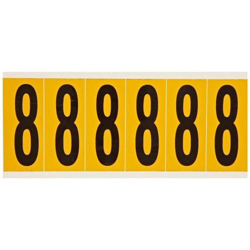 Brady 1550-8 44053 15 Series Indoor/Outdoor Number and Letter Labels (Pack of 25 Cards) - Durable Identification for Warehouse, Electrical Panels & Equipment