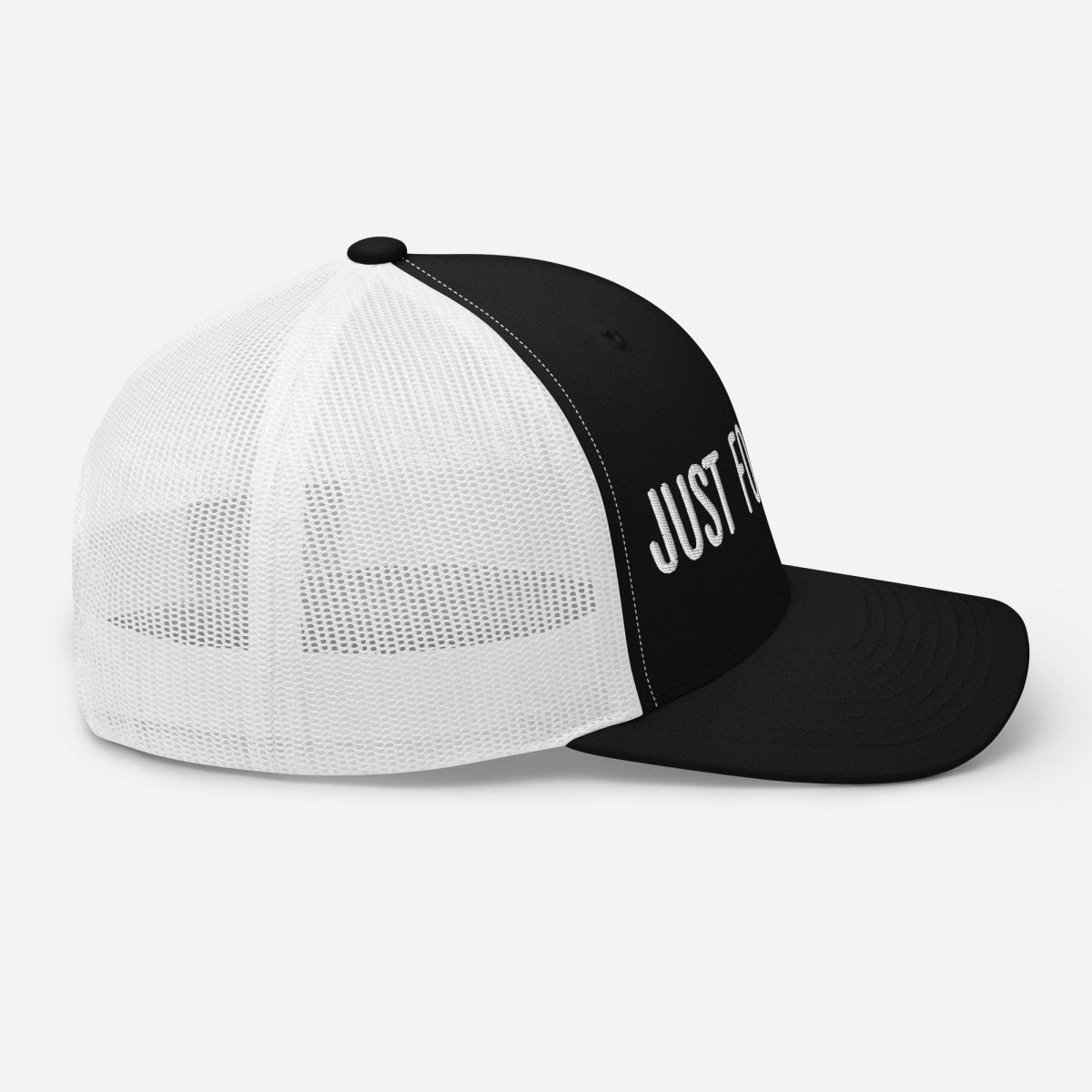 JUST FOR TODAY Embroidered Trucker Hat - Stylish Adjustable Snapback Cap for Men & Women - Perfect for Outdoor Activities, Sports, and Casual Wear