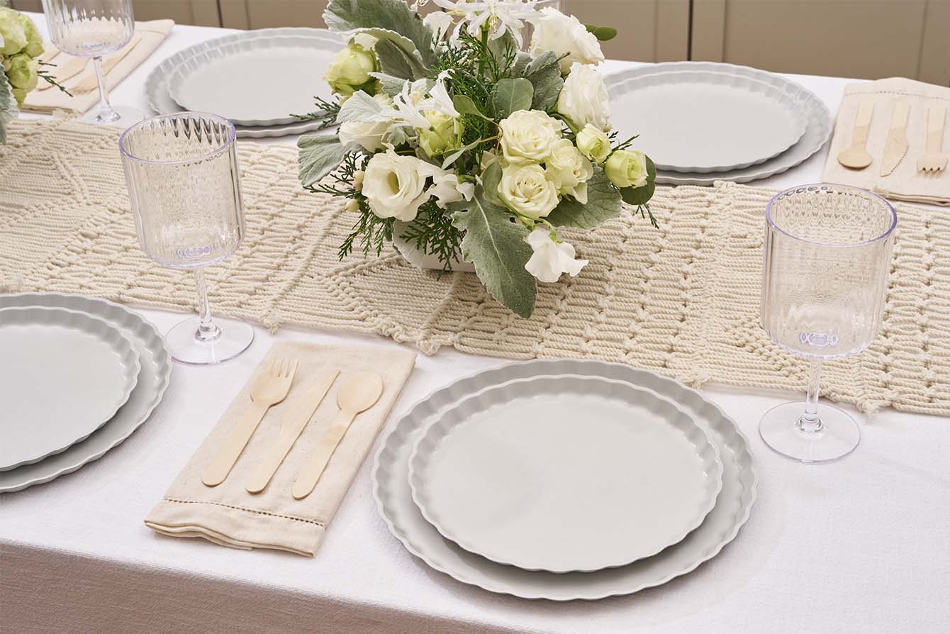 Simply Eco-Friendly Concrete Dinner Plates - Set of 8 | Sustainable & Durable Tableware for Everyday Meals, Parties & Outdoor Dining