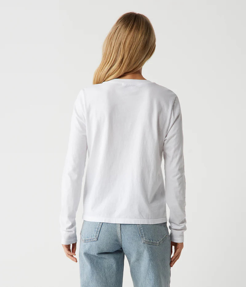 Clarissa Women's Long Sleeve Blouse - Soft Cotton White Tops for Work, Office & Casual Wear