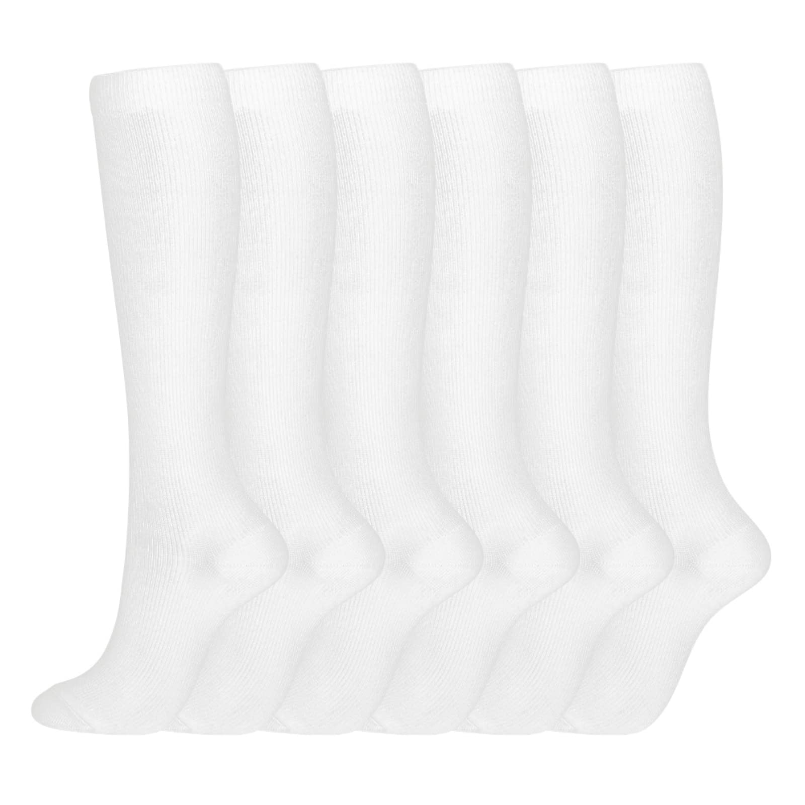 Hotfiary 3 Pairs Compression Socks for Women & Men - Breathable Sports Socks for Running, Nursing, Hiking & Athletic Performance - Improve Blood Circulation & Reduce Fatigue - Perfect for Workouts, Travel & Long Shifts
