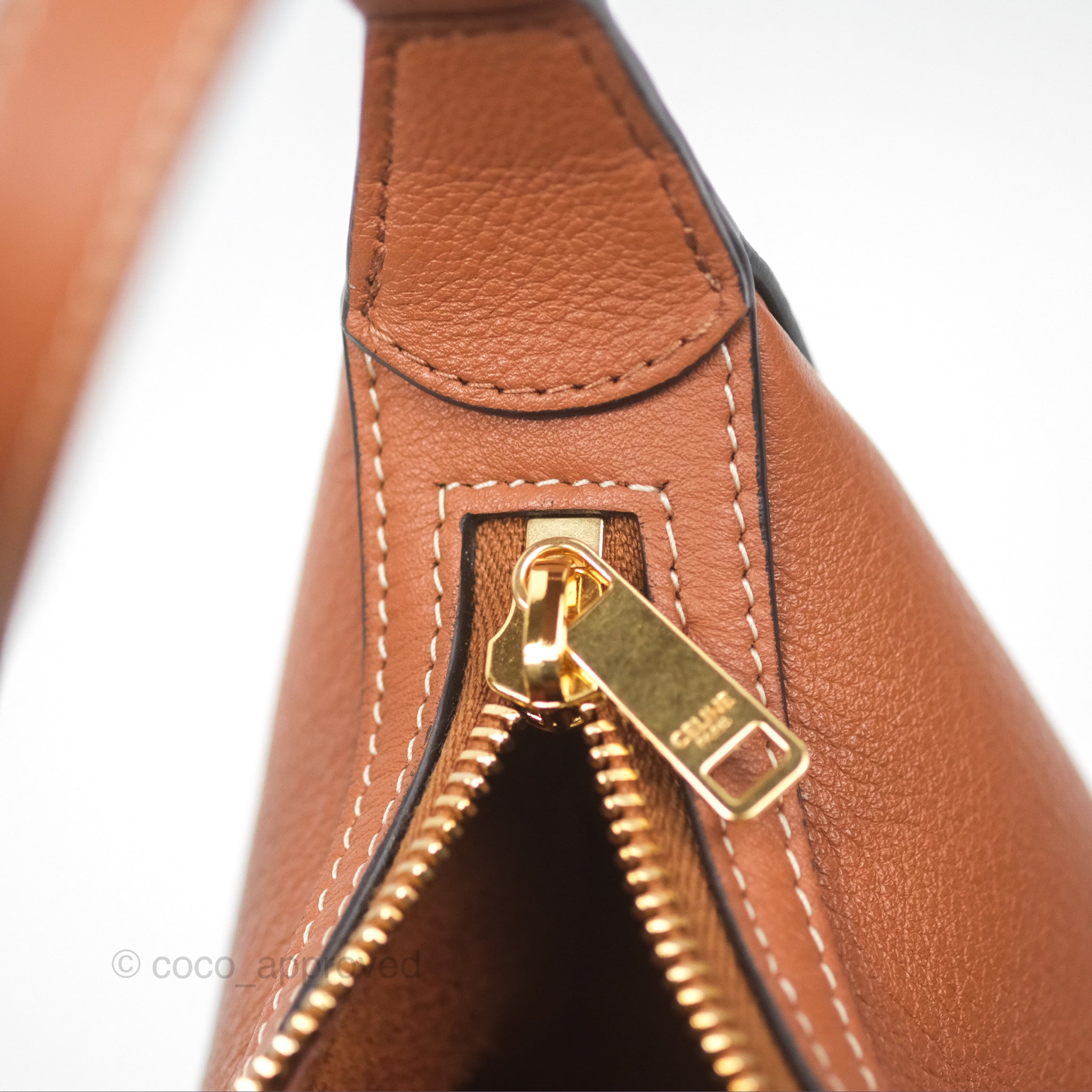 Celine Small Heloise Bag in Triomphe Tan Calfskin Leather - Luxury Crossbody Purse for Women, Perfect for Date Night & Evening Events