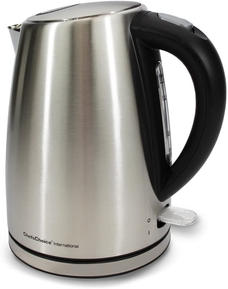 CHEFS CHOICE Premium Stainless Steel Electric Kettle - 1.7L Fast Boiling Water Kettle with Auto Shut-Off & Boil-Dry Protection - Perfect for Tea, Coffee & Office Use