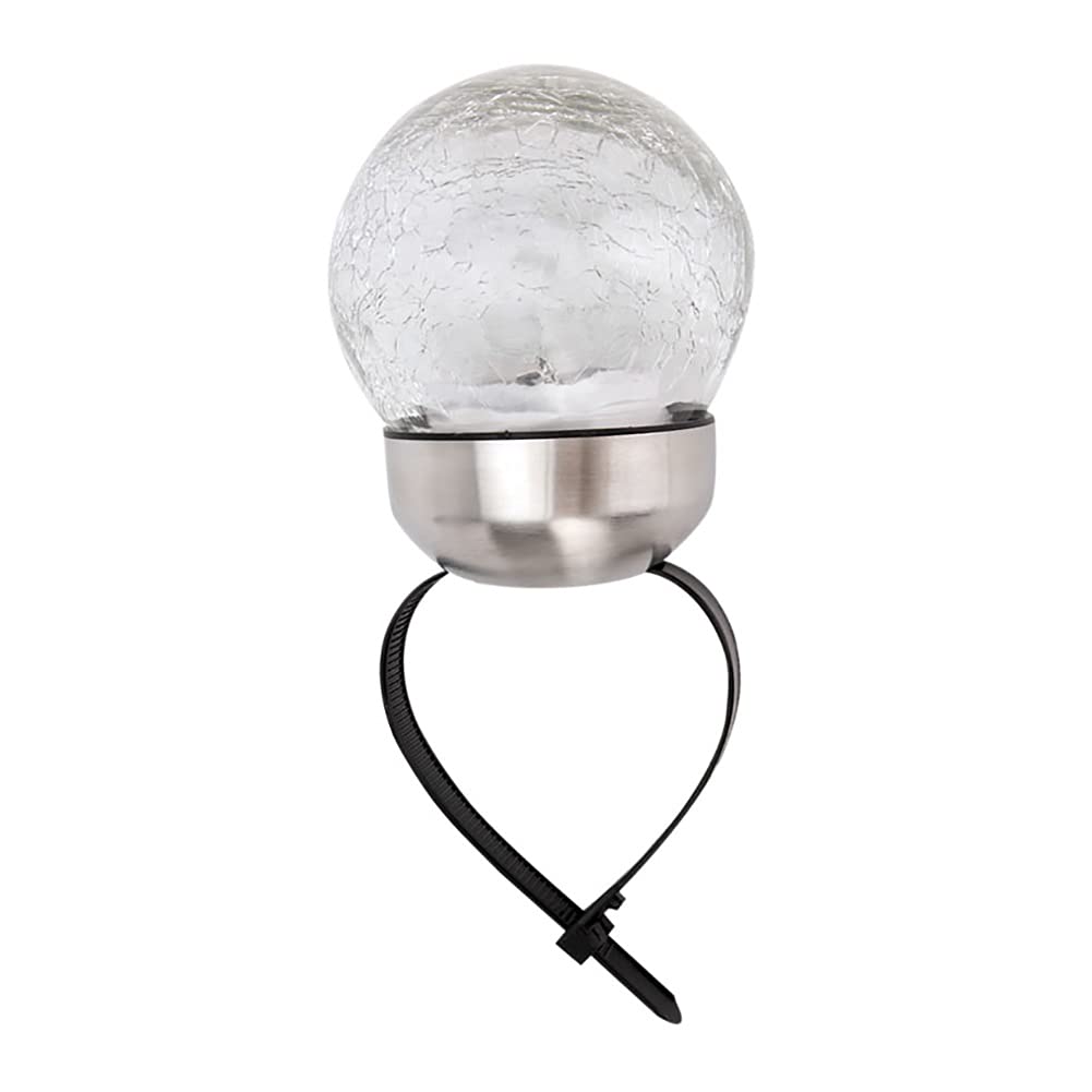 Solar Post Cap Lights 2 Pack - Outdoor Crackled Glass Pillar Lamp for Deck, Fence & Patio - Solar Powered Gazing Ball Caps for Garden Decoration - Weather Resistant Landscape Lighting (Color: Bronze) - Perfect for Pathway, Driveway & Backyard Ambiance