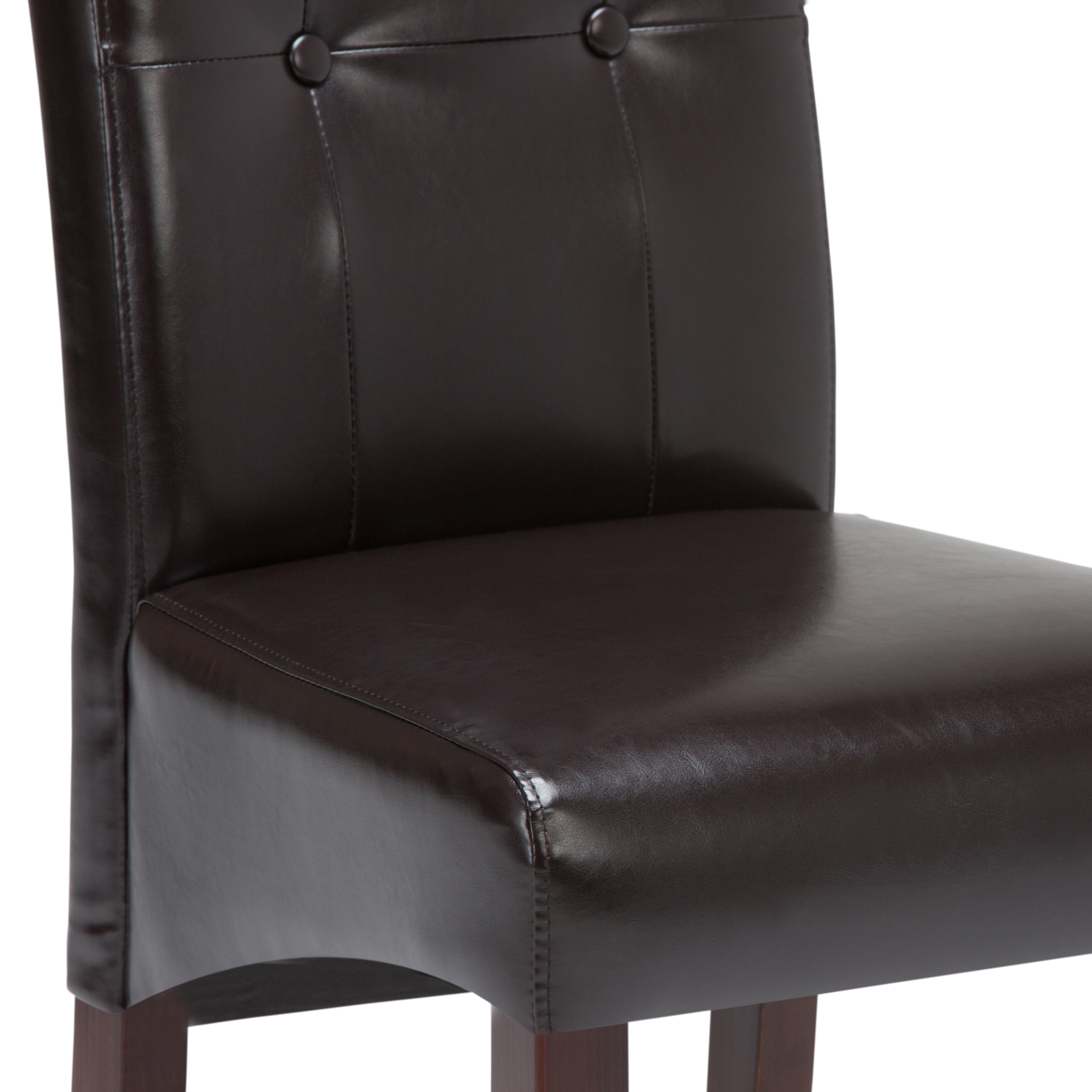 Cosmopolitan Deluxe Tufted Parson Dining Chairs (Set of 2) in Tanners Brown - Perfect for Modern Dining Rooms, Kitchen Nooks & Home Office Seating