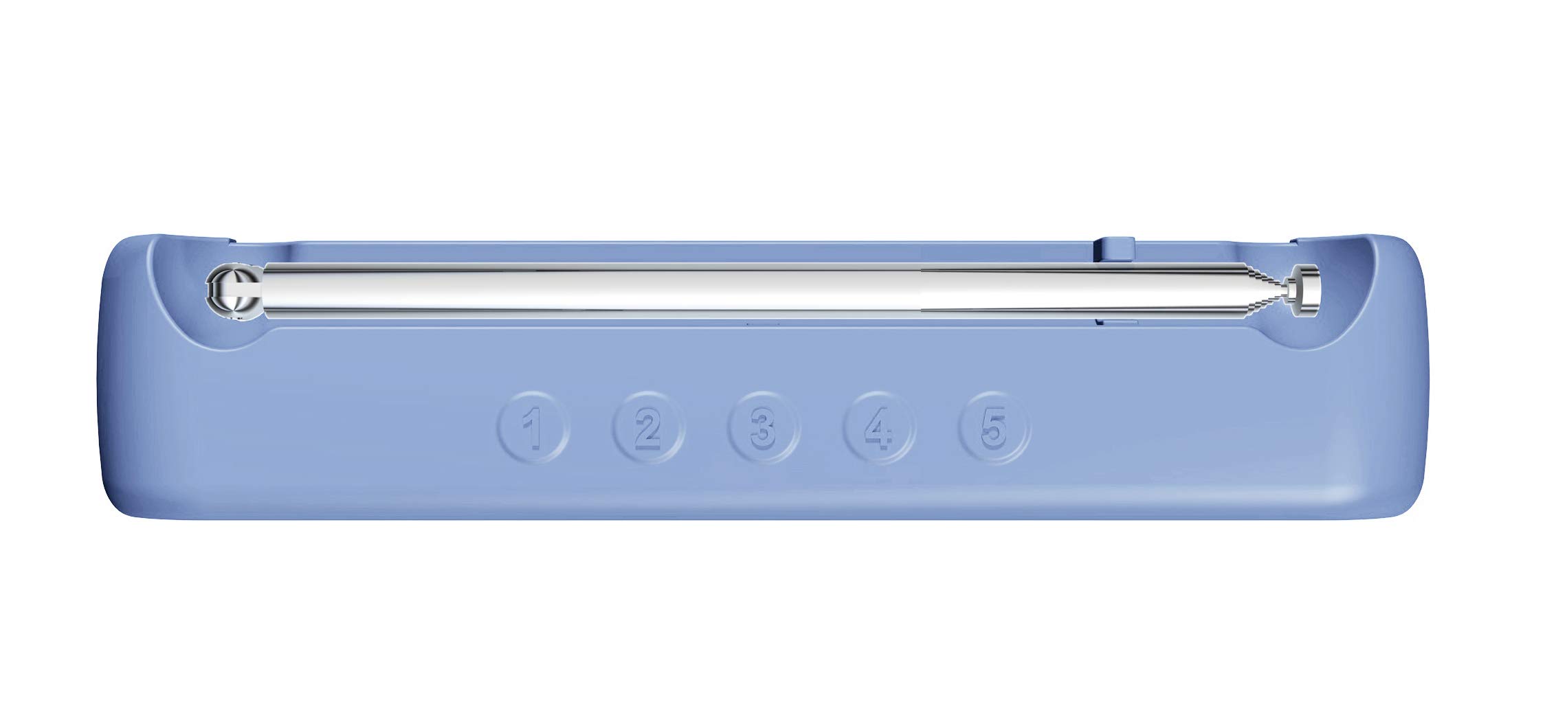 Sangean PR-D19BU FM/AM Digital Portable Radio with Stereo Sound & Protective Bumper - White/Blue - Perfect for Emergency, Outdoor, Home & Office Use