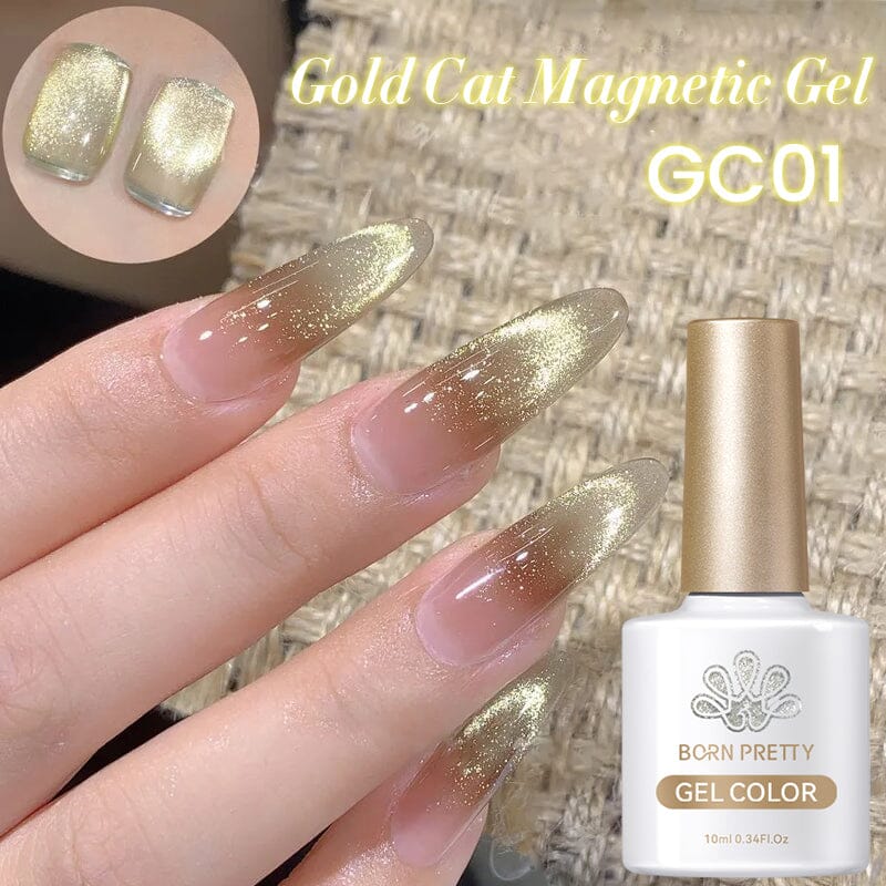 Gold Cat Magnetic Gel Polish GC01 Classic Poetry 10ml - Long Lasting Nail Polish for Salon & Home Manicures - Perfect for Nail Art, Special Occasions & Everyday Wear