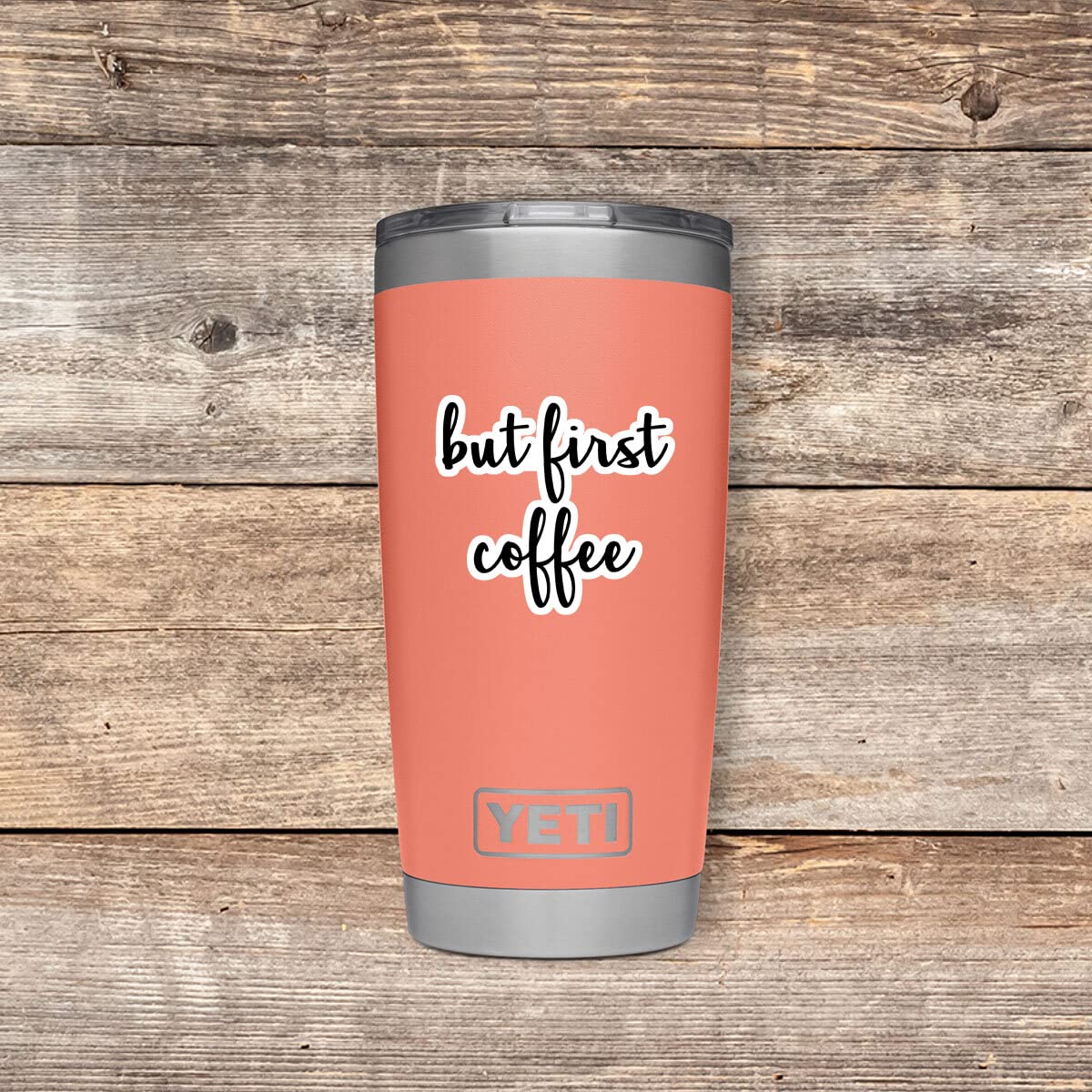 Funny Coffee Quote Stickers (4 Pack) - 2.5 Inch Vinyl Decals for Laptop, Phone, Tablet - Perfect for Office, Home & Travel - But First Coffee Sticker Collection