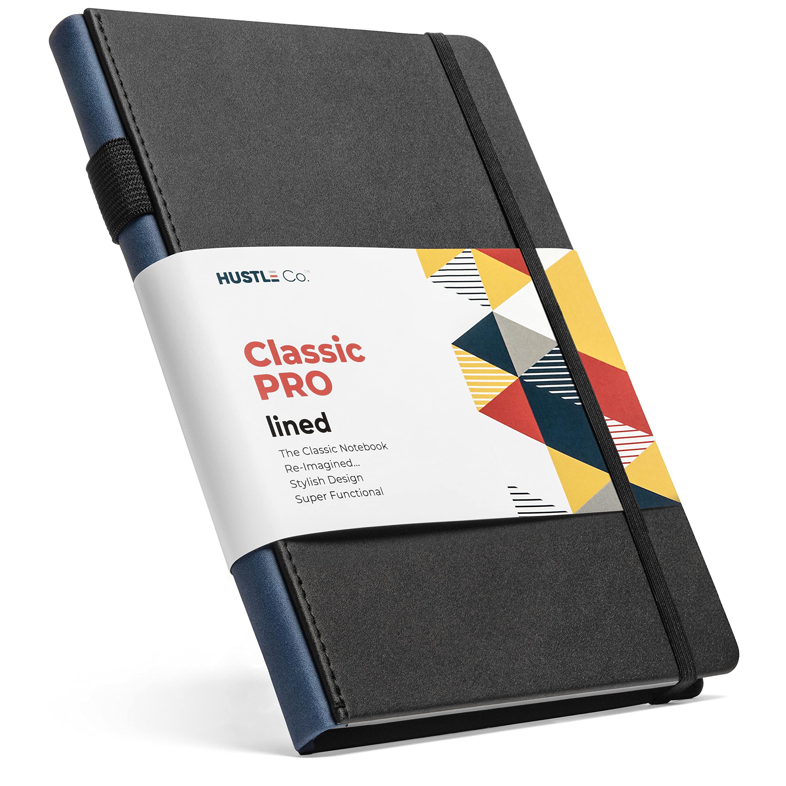 Premium A5 Hardcover Journal Notebook - 5x8 inch Lined Pages, 120gsm Thick Paper, Lays Flat for Comfortable Writing | Professional Business Notebook for Office, Work & Executive Use | Perfect Gift for Men & Women (Black) | Ideal for Meetings, Note-Taking & Daily Planning