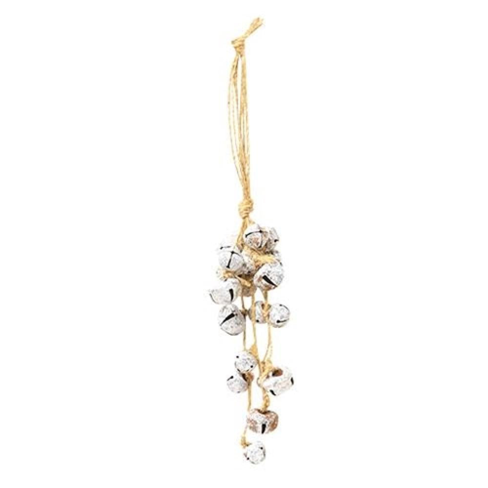 Rustic White Bell Ornament - Vintage Farmhouse Christmas Decor for Tree, Mantel & Holiday Home Decorating