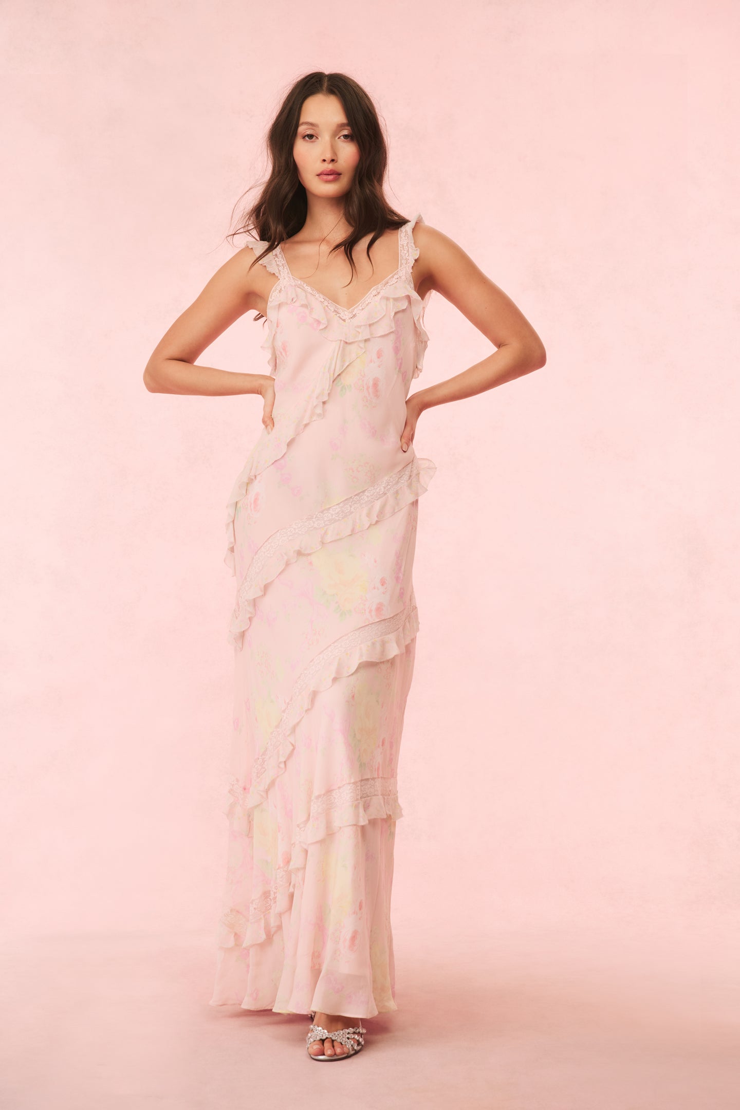 Radiance Floral Ruffle Maxi Dress for Women - Elegant Summer Beach Wedding Party Gown with Flowy Skirt | Perfect for Vacations, Date Nights & Special Occasions