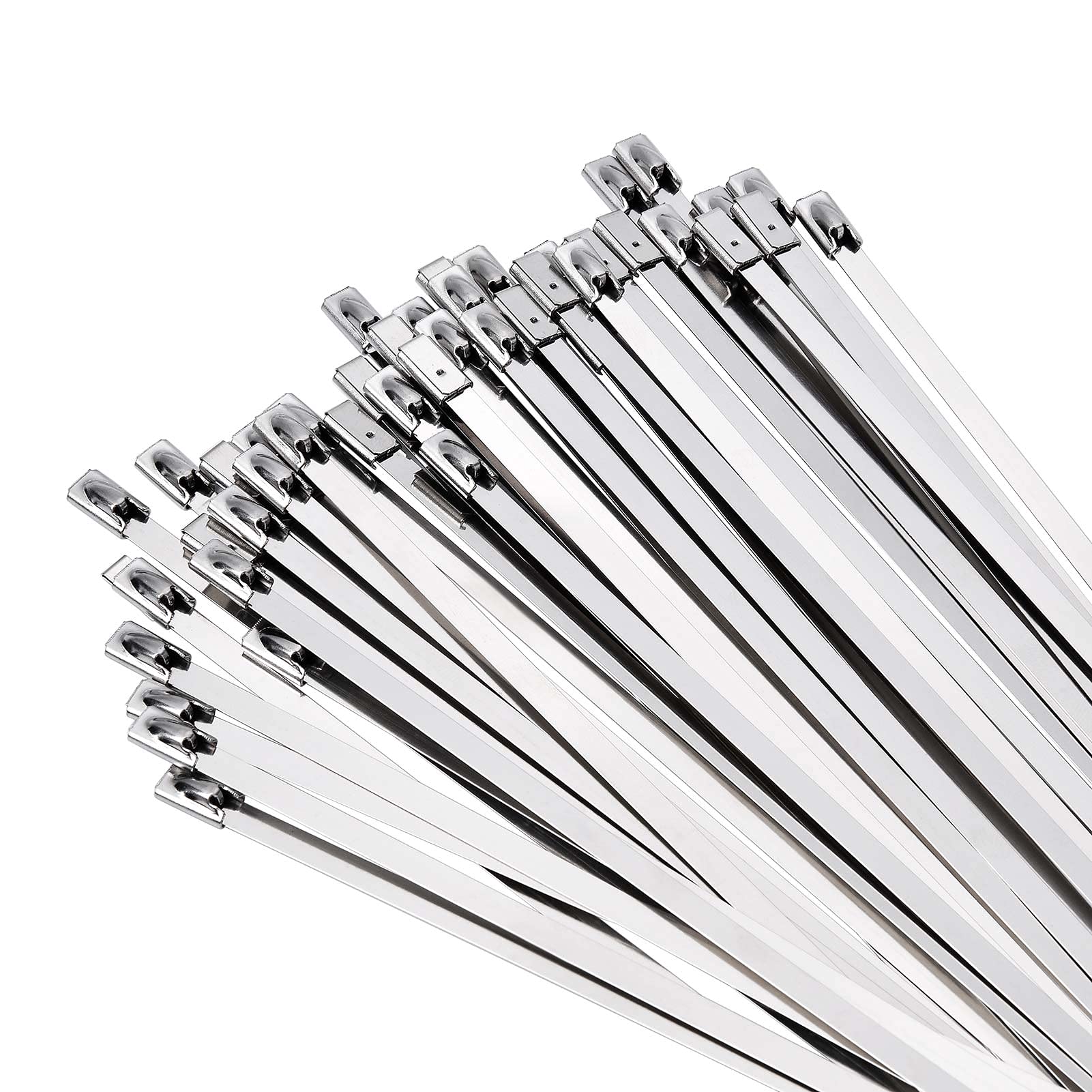 100PCS Heavy Duty Stainless Steel Cable Zip Ties - 11.8 Inch Metal Wire Ties with 198LBS Tensile Strength | Self-Locking Multi-Purpose Wrap Ties for Indoor & Outdoor Use | Perfect for Organizing Cables, Securing Plants & DIY Projects