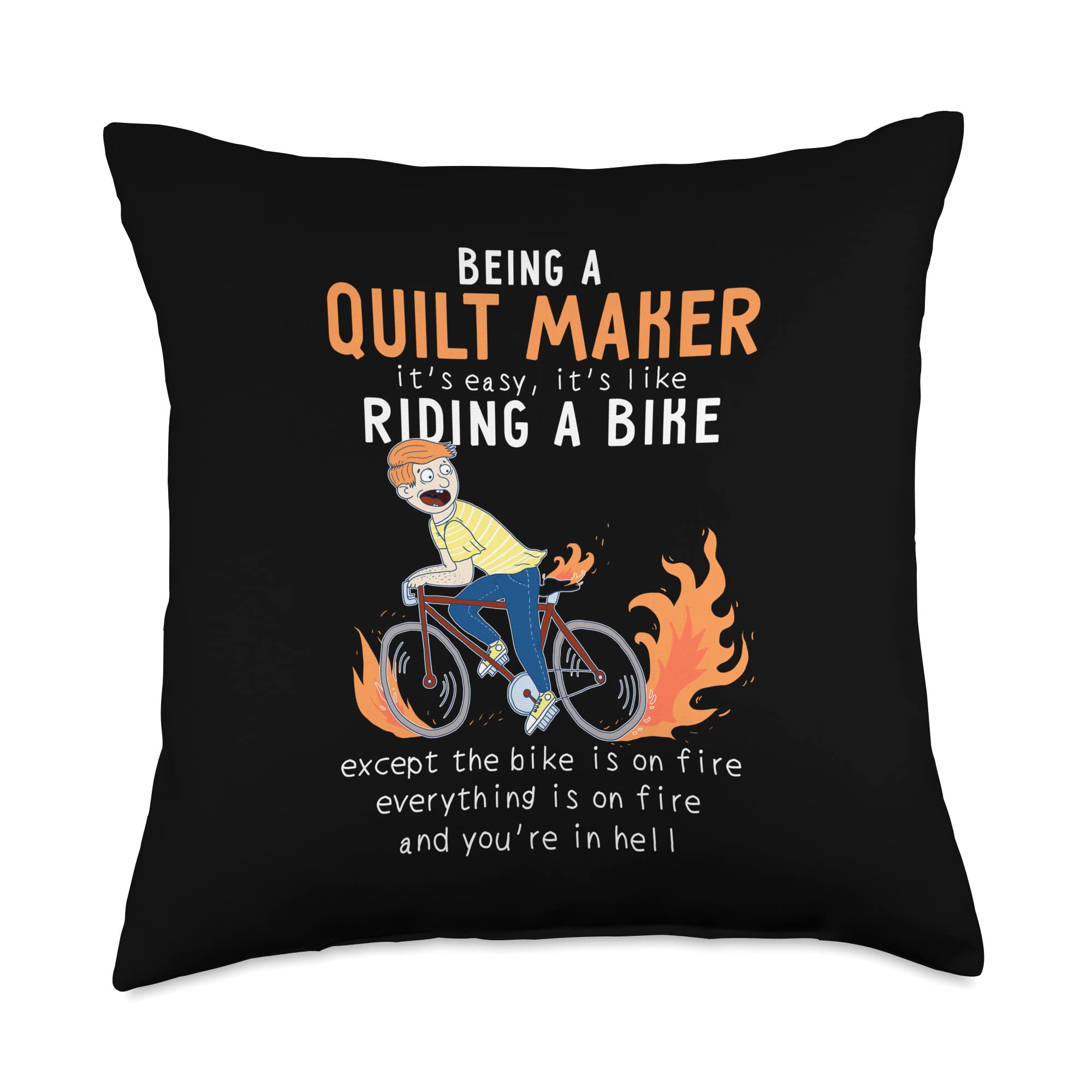 Funny Cyclist Throw Pillow - 18x18 Inch Multicolor Quilted Cushion for Bike Lovers | Perfect for Sofa, Bedroom & Cycling Enthusiast Gifts