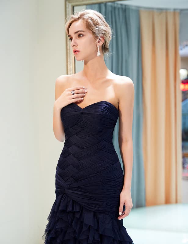 Elegant Sweetheart Mermaid Prom Dress for Women - Backless Long Formal Evening Gown with Ruffles | Perfect for Homecoming, Ball, Wedding & Special Occasions