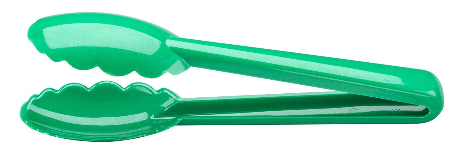 Mercer Culinary Hell's Tools Hi-Heat Utility Tongs - 9.5 Inch Non-Slip Silicone Handle - Green Kitchen Tongs for Grilling, BBQ, Cooking & Serving - Perfect for High Heat & Heavy Duty Use