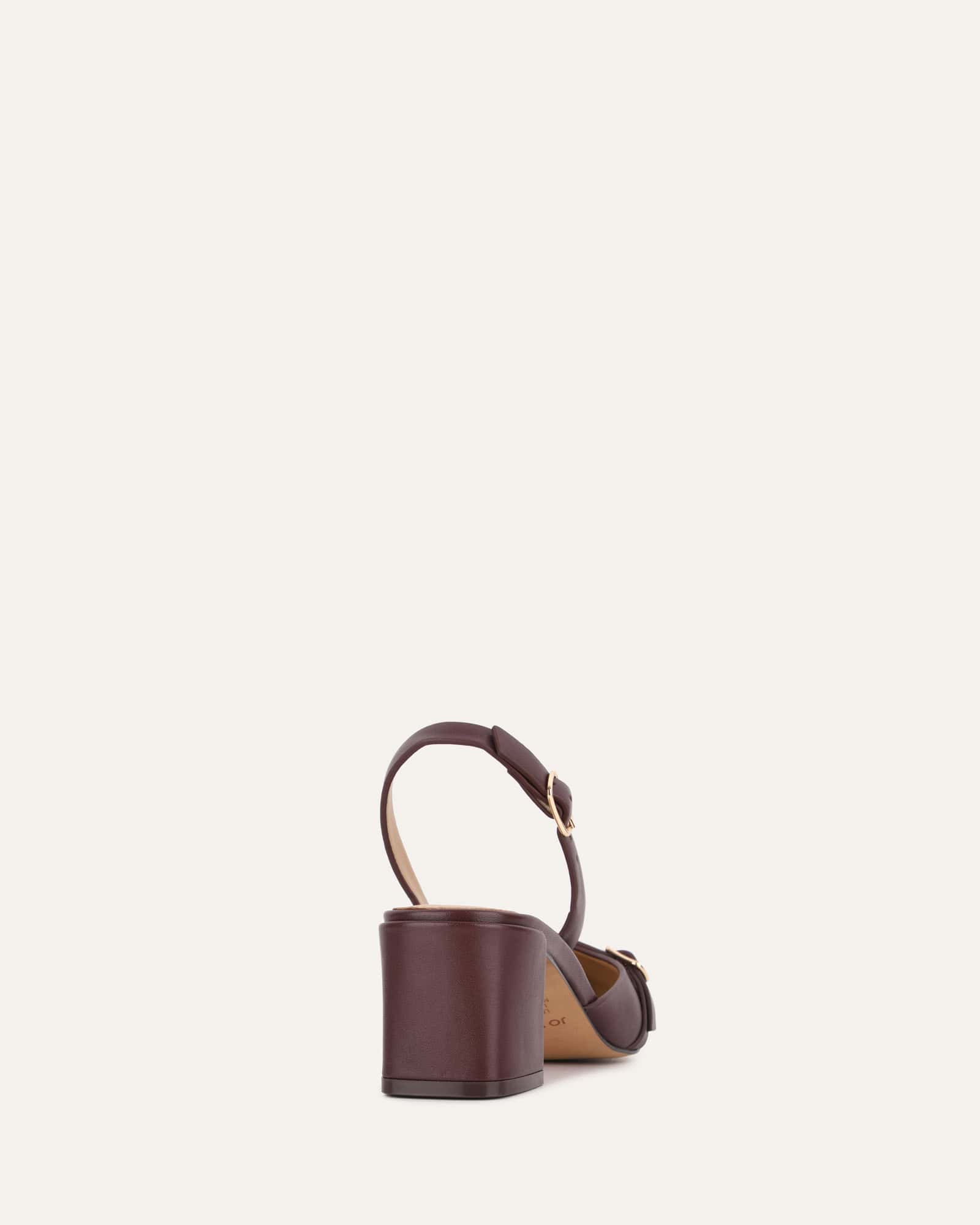 COBY Women's Low Heel Leather Shoes in Cocoa Brown - Comfortable & Stylish for Work, Office, and Casual Wear