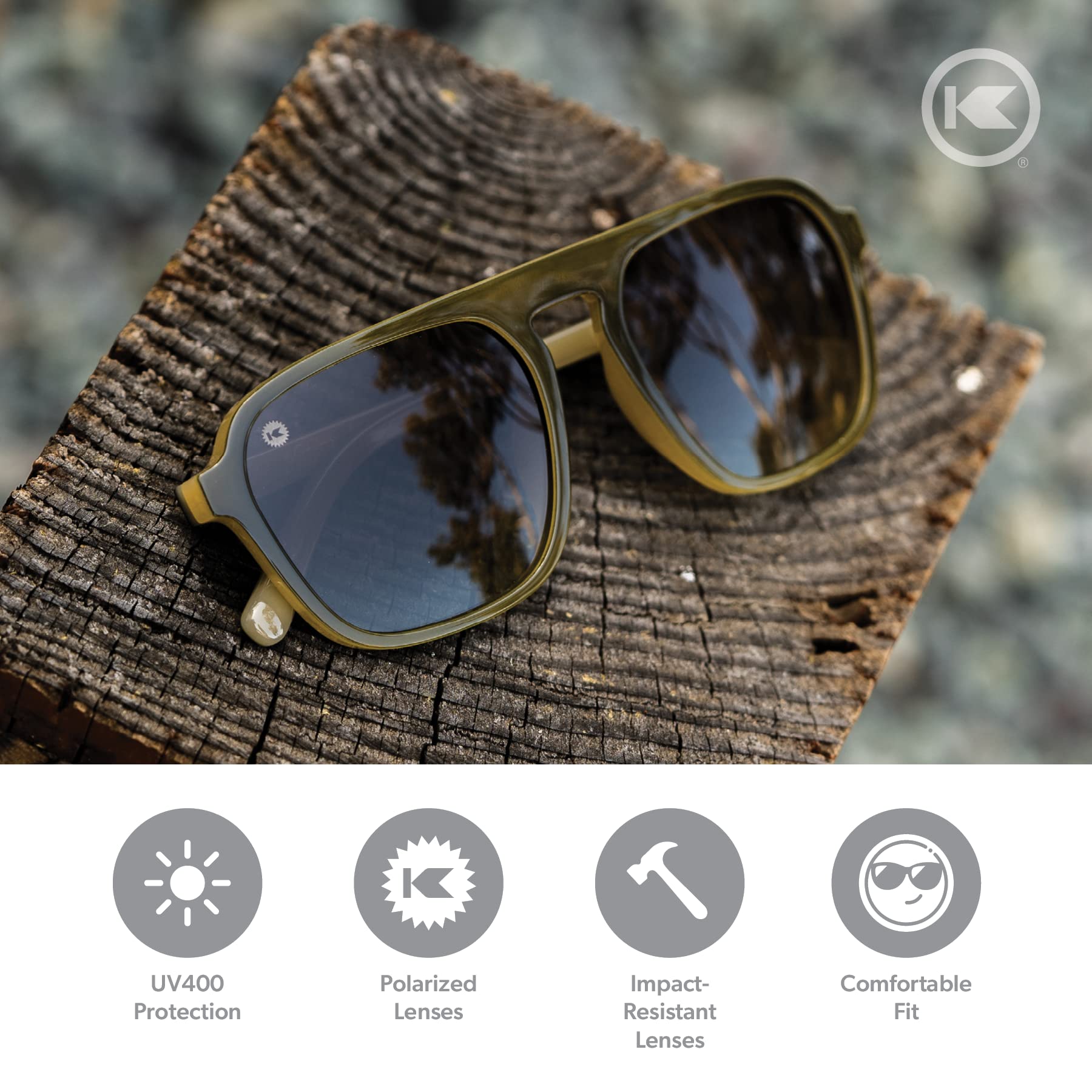 Knockaround Pacific Palisades Polarized Sunglasses for Men & Women - UV400 Protection, Stylish Unisex Shades for Beach, Driving & Outdoor Activities
