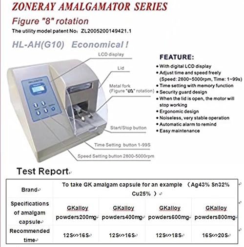 BONEW Oral Lab Digital Amalgamator - High Speed Noiseless Amalgam Mixing Machine for Dental Capsules | Professional Dental Lab Equipment HL-AH G10 | Perfect for Dental Clinics, Laboratories & Crown/Bridge Work