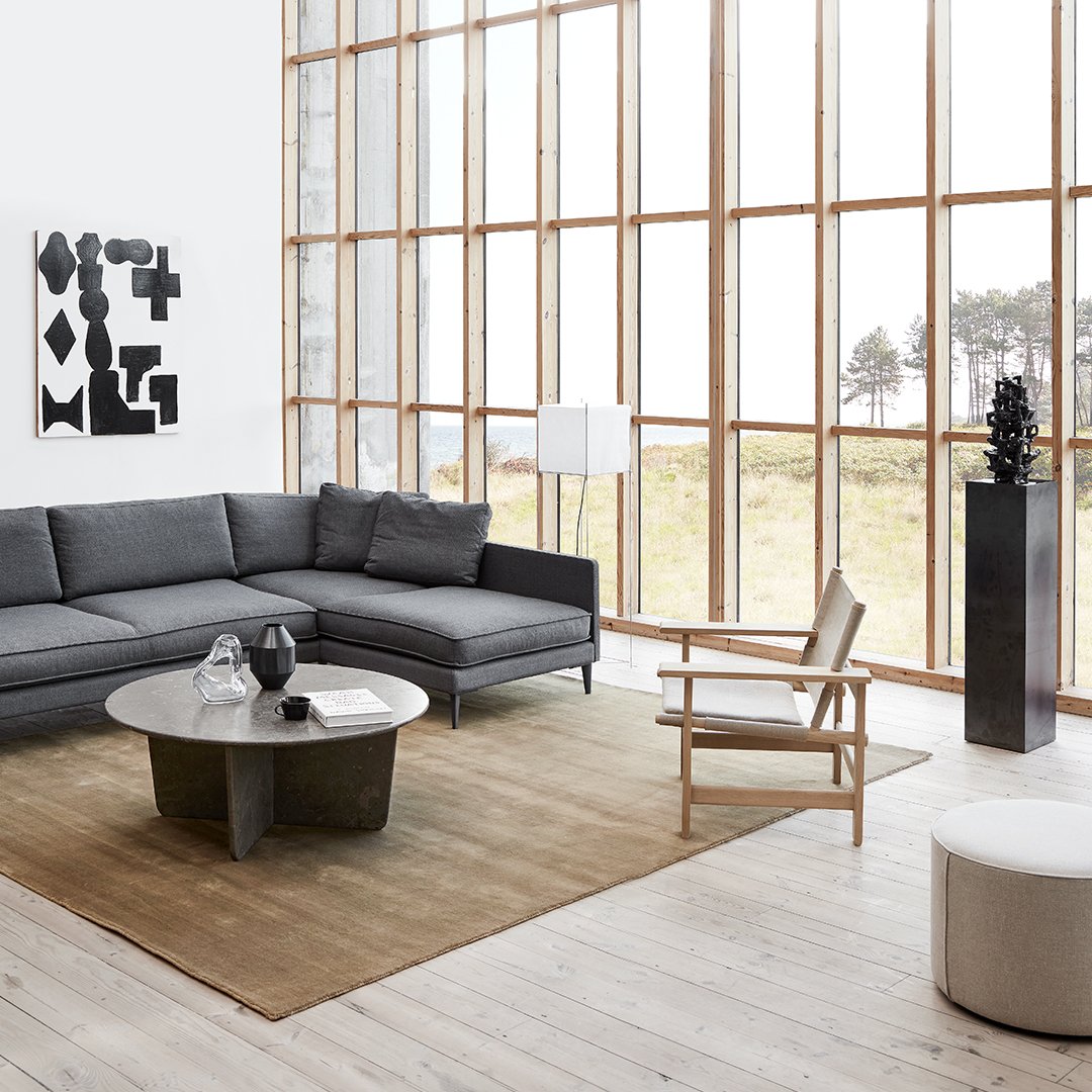 Erik Jørgensen EJ295 Modern Sofa with Chaise Lounge - 94.5