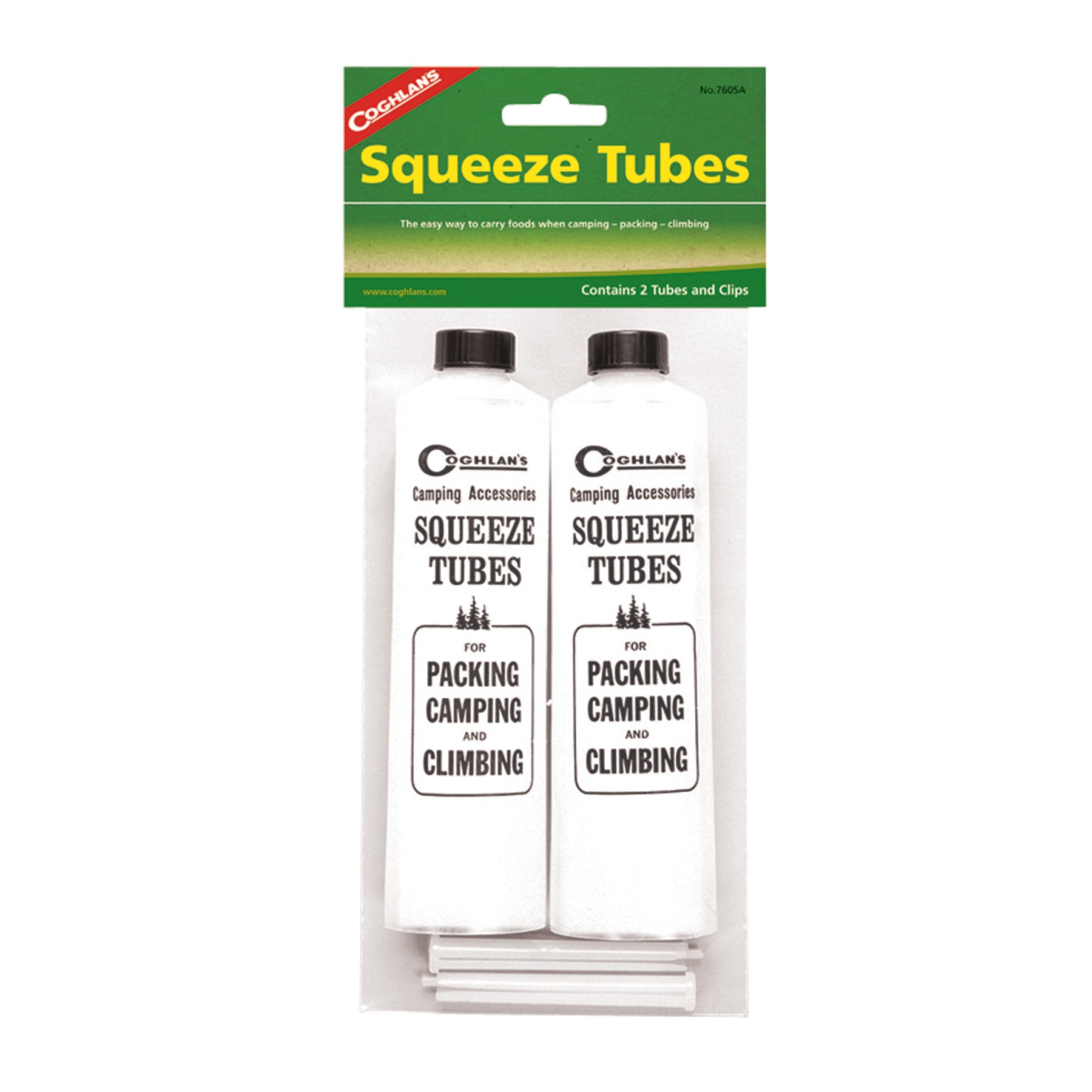 Coghlan's Squeeze Tubes 2 Pack - Leak-Proof Travel Containers for Toiletries, Condiments & Outdoor Essentials | Camping, Hiking & Backpacking Accessories