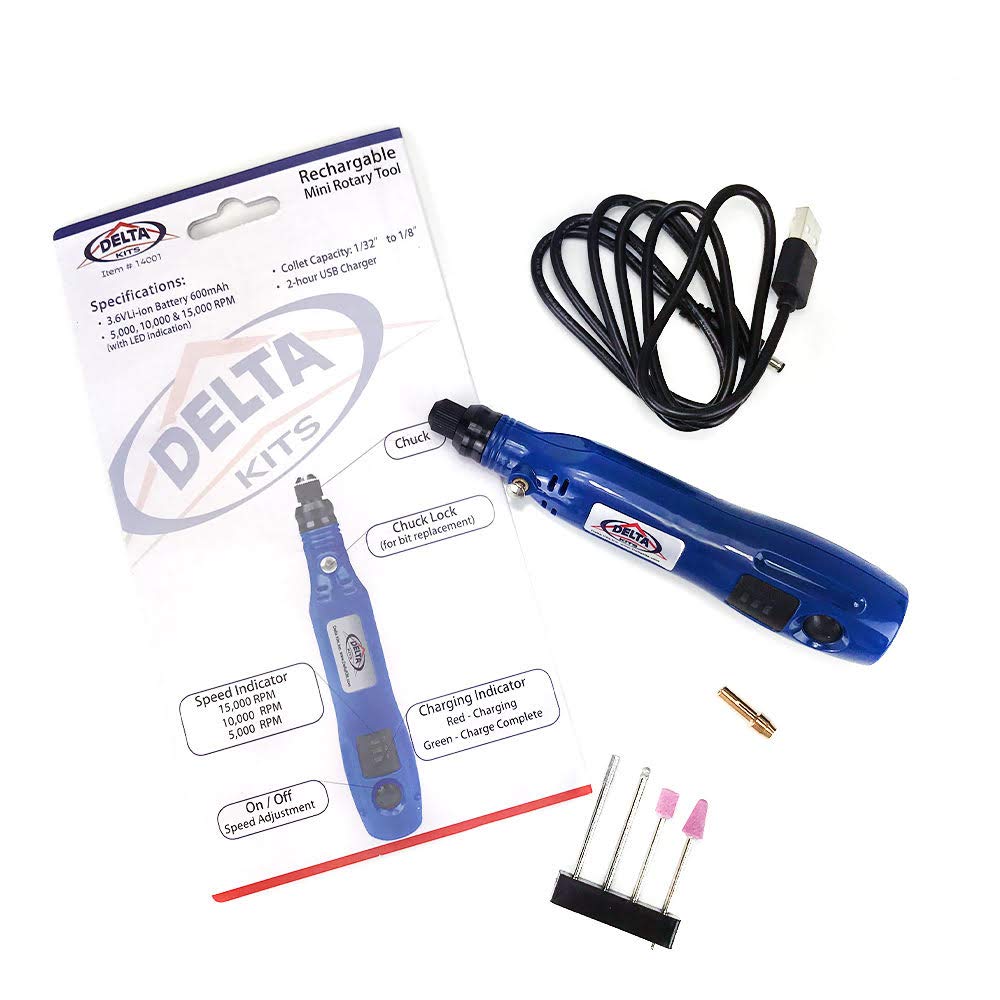 Delta Kits Mini Rotary Tool Drill - Professional Windshield Repair Kit for Rock Chips & Cracks | Auto Glass Fixing Tool for DIY & Professional Use