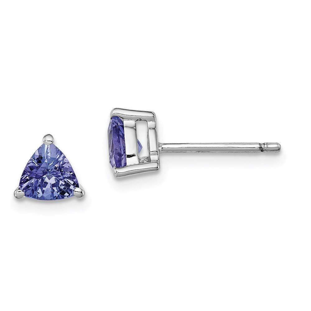 925 Sterling Silver Trillion Cut Tanzanite Stud Earrings for Women | Hypoallergenic Fine Jewelry | Perfect Birthday, Anniversary & Valentine's Day Gift | Elegant for Weddings, Parties & Everyday Wear