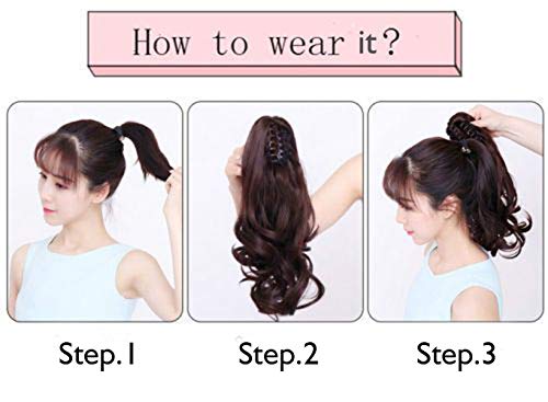 Clip-in Ponytail Hair Extension with Claw Clip - Natural Looking Hairpiece for Instant Volume & Length - Perfect for Parties, Weddings & Everyday Styling