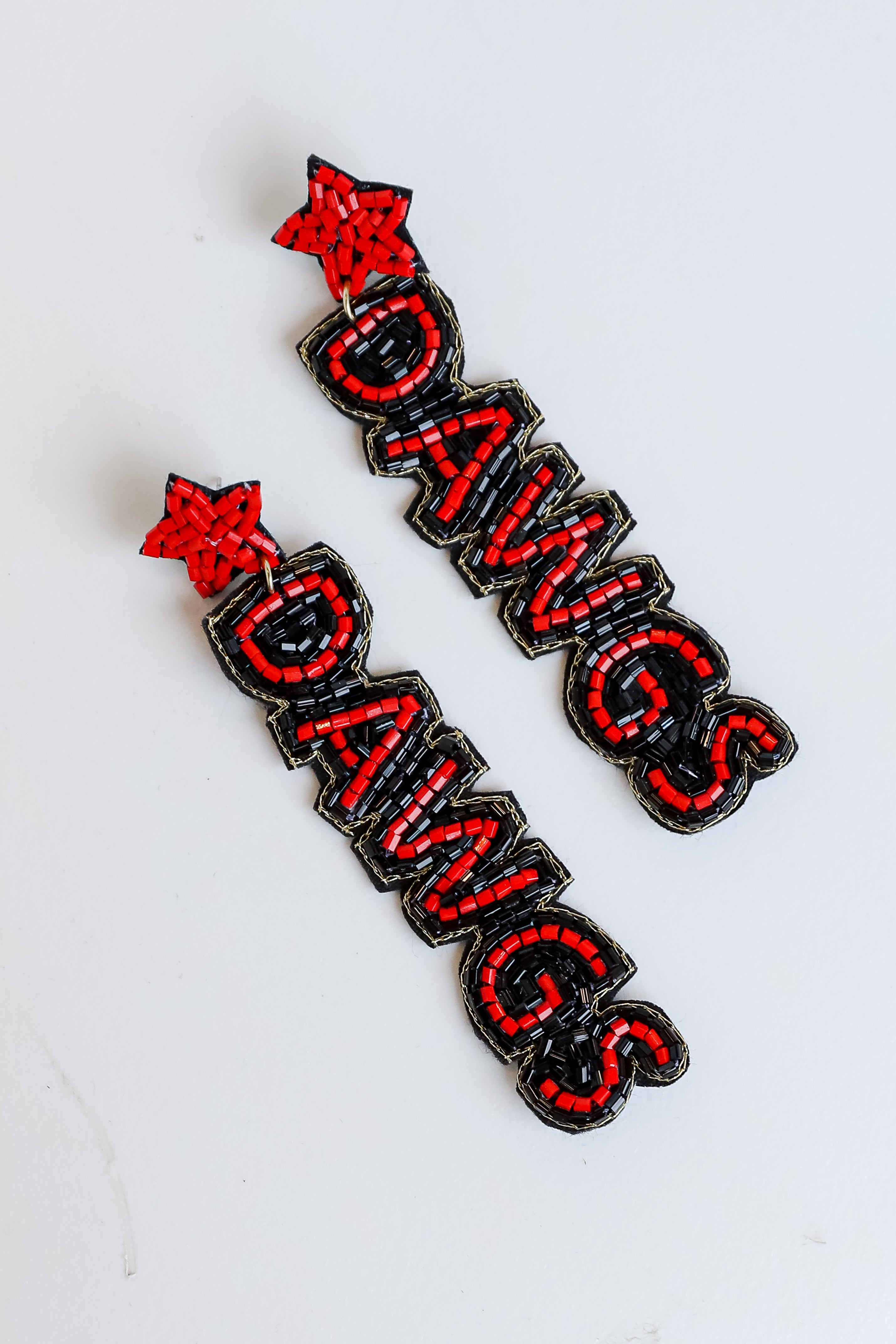 Dawgs Beaded Star Drop Earrings for Women | Trendy Bohemian Dangle Earrings | Handmade Beaded Jewelry for Party, Wedding & Everyday Wear