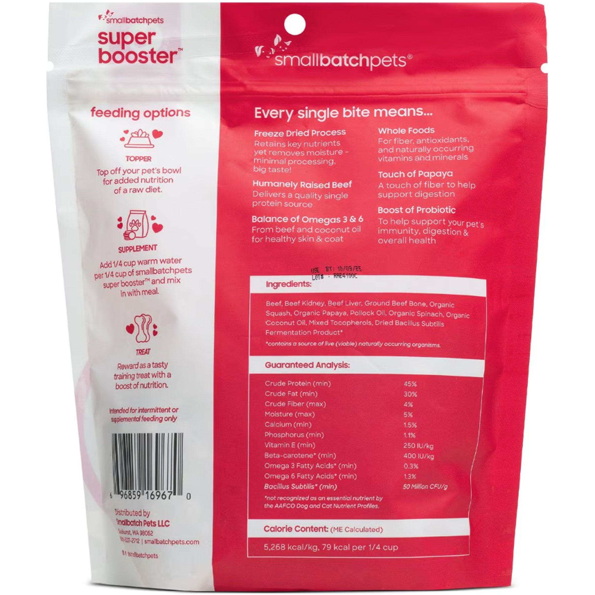 Small Batch Super Boosters Dog Treats - 7 oz Beef Flavor - High Protein Training Snacks for Dogs - Perfect for Training, Rewards & Chewing