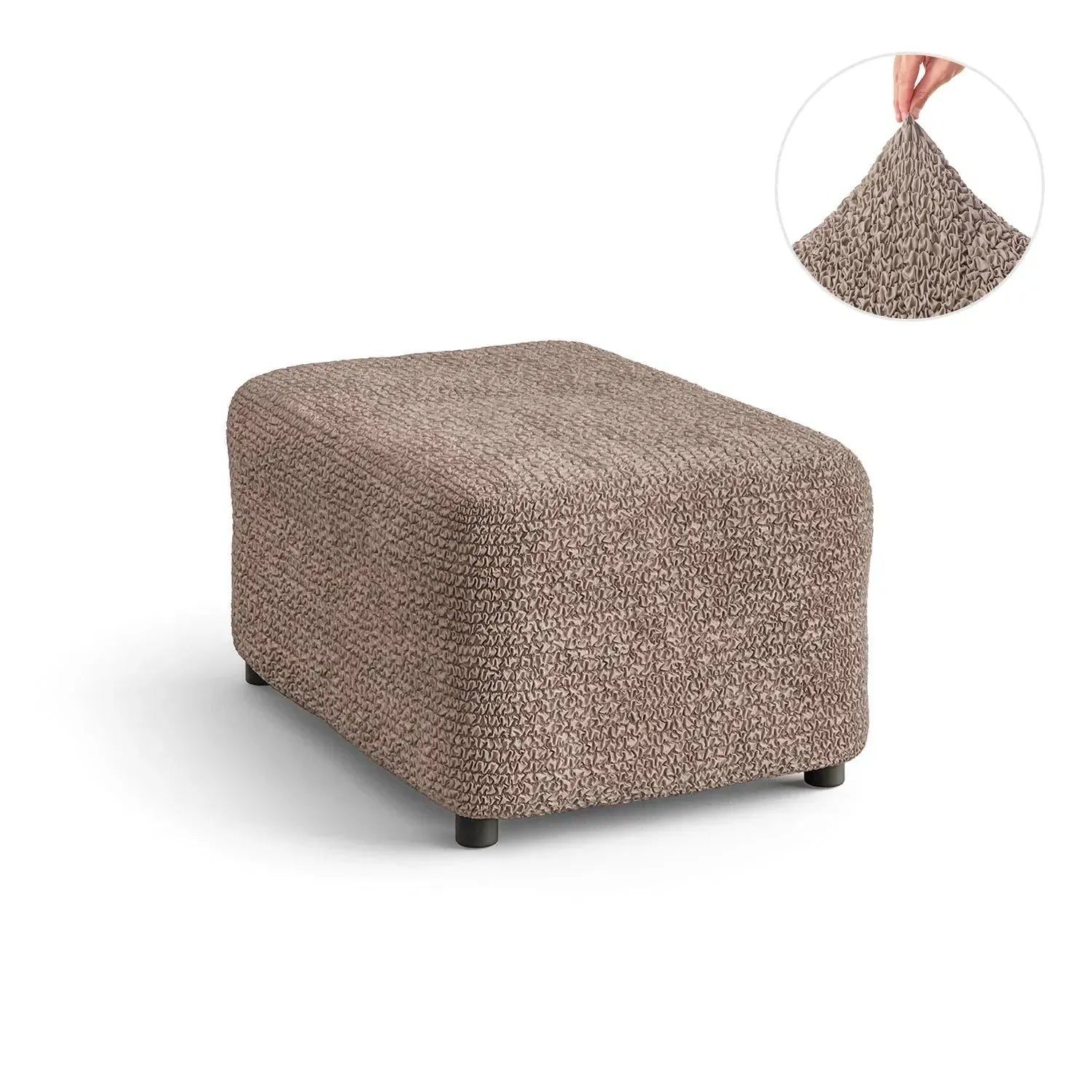 Microfiber Ottoman Slipcover Medium Size - Stretchable Furniture Cover for Living Room, Bedroom & Office - Easy to Clean & Durable Home Decor