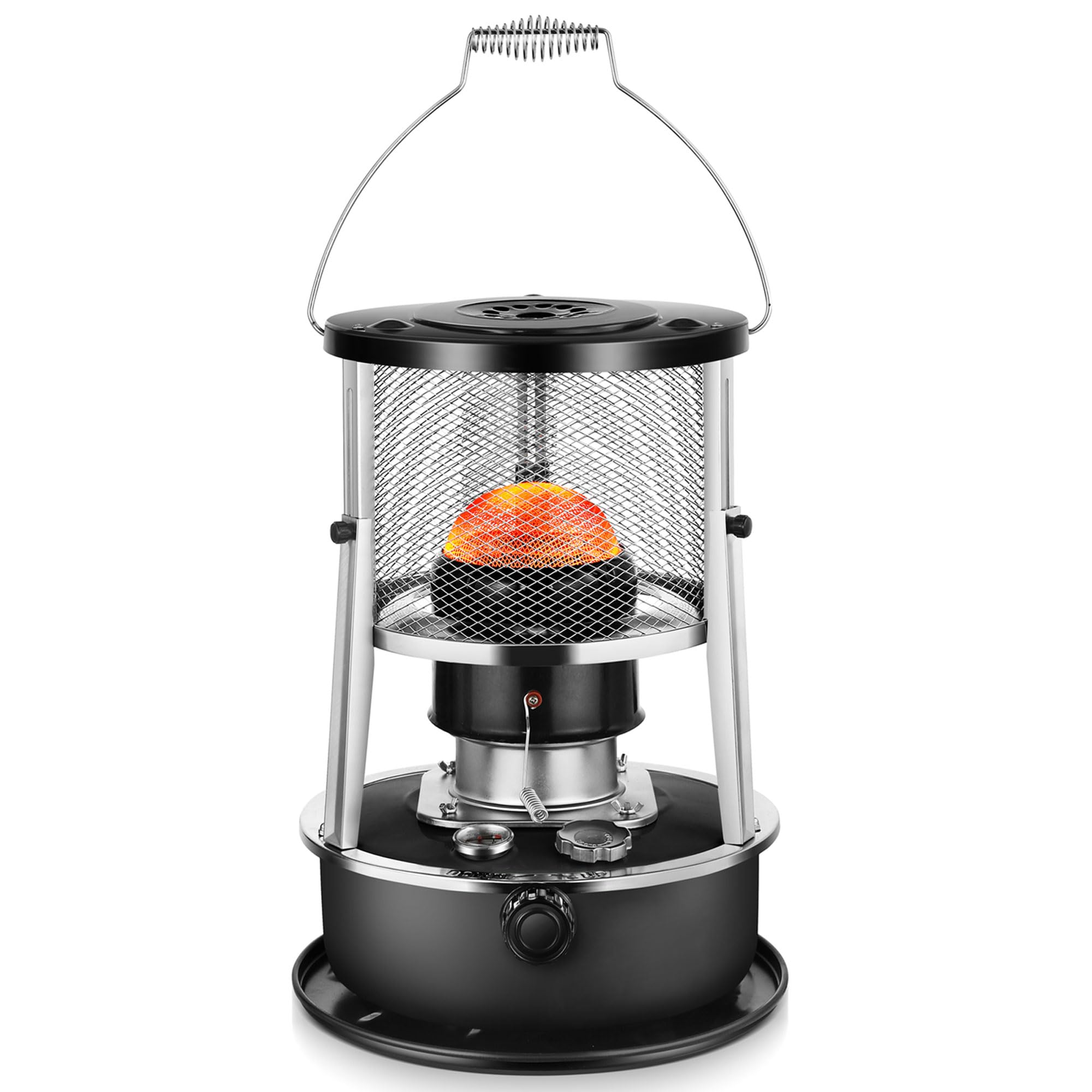 Portable Kerosene Heater for Indoor & Outdoor Use - 4.5L Non-Electric Oil Heater for Camping, Emergency Heating, Garage & Cooking | Black | Perfect for Winter Survival & Power Outages